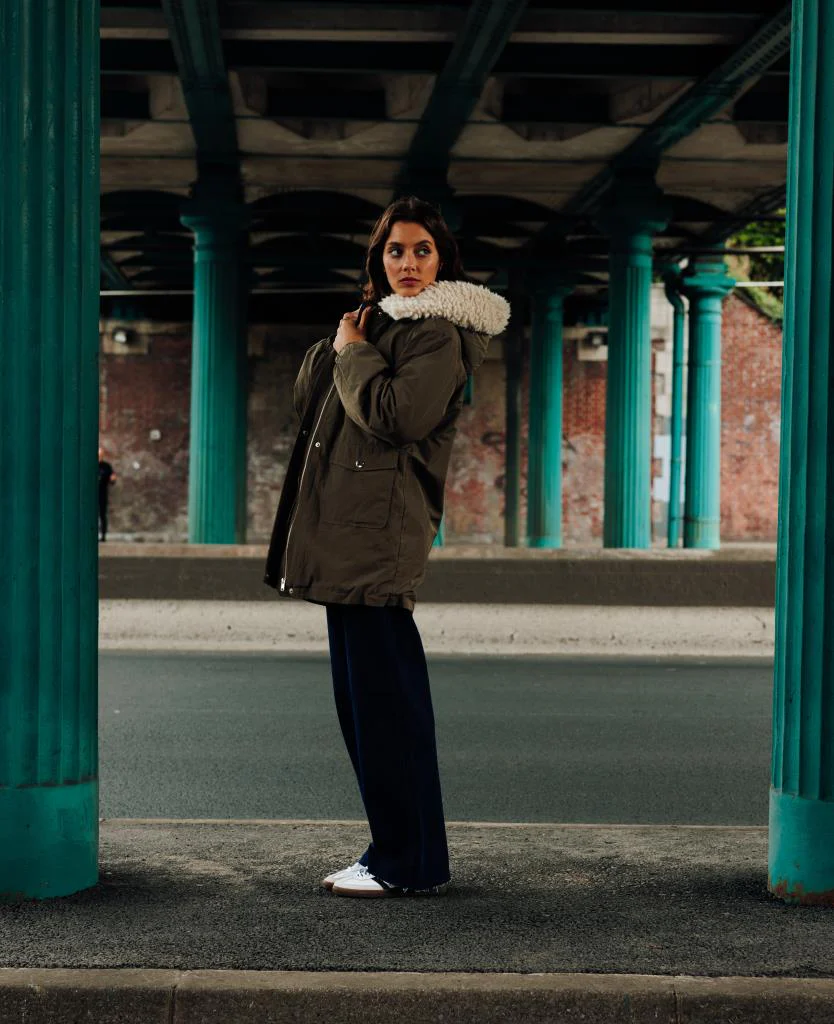 Parka doublée fourrure avec capuche