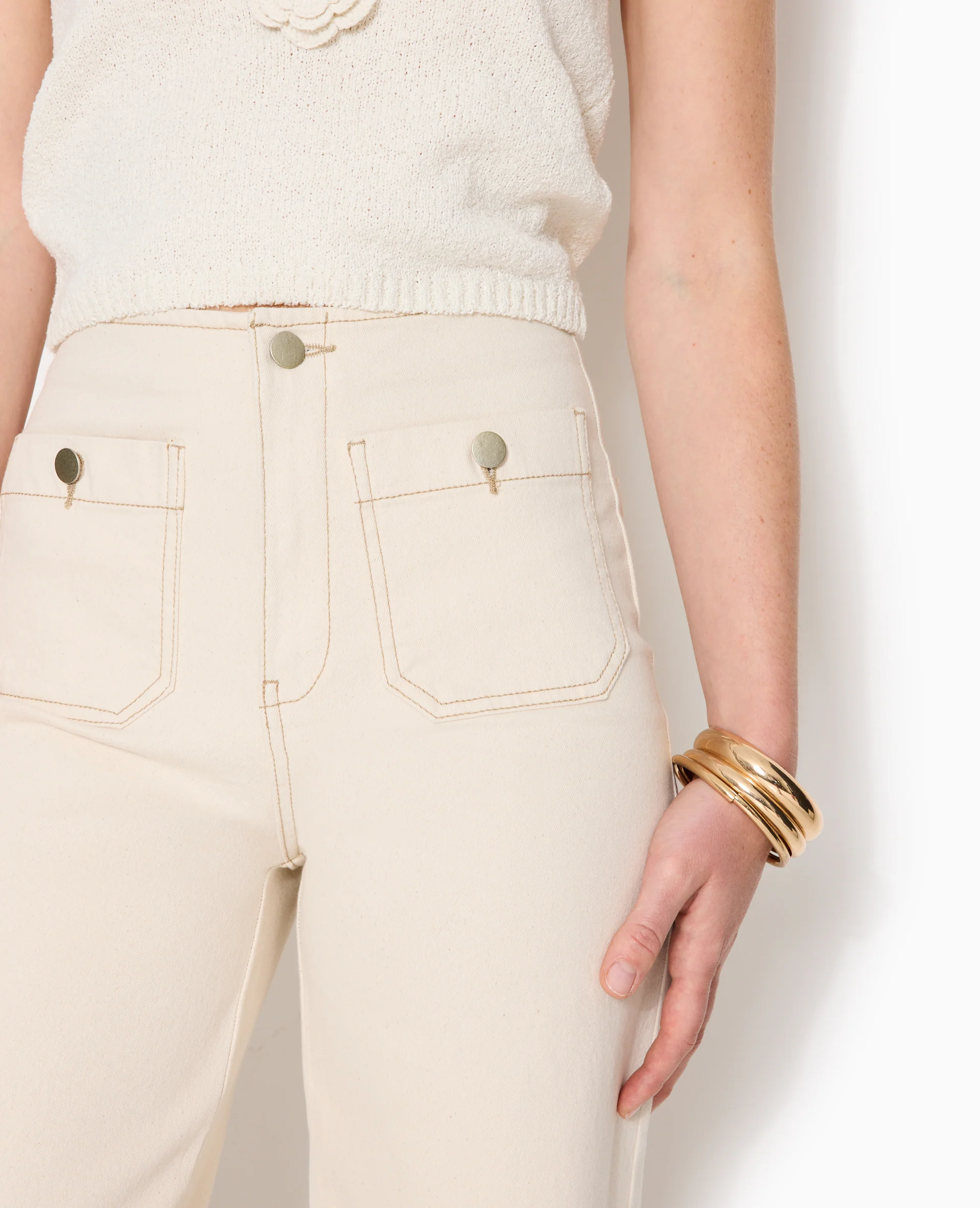 Jean wide poches devant