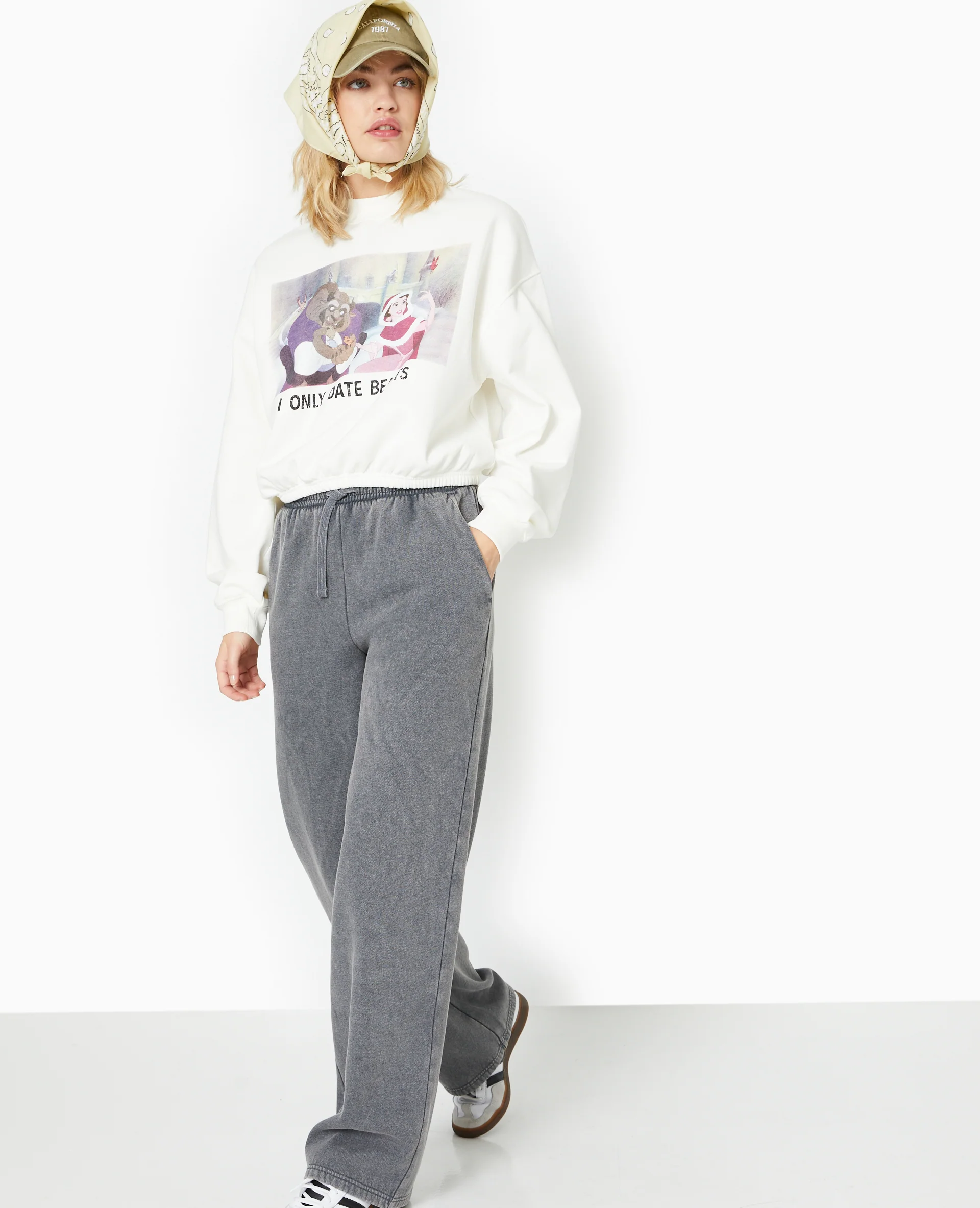 Sweat print avec base élastiquée