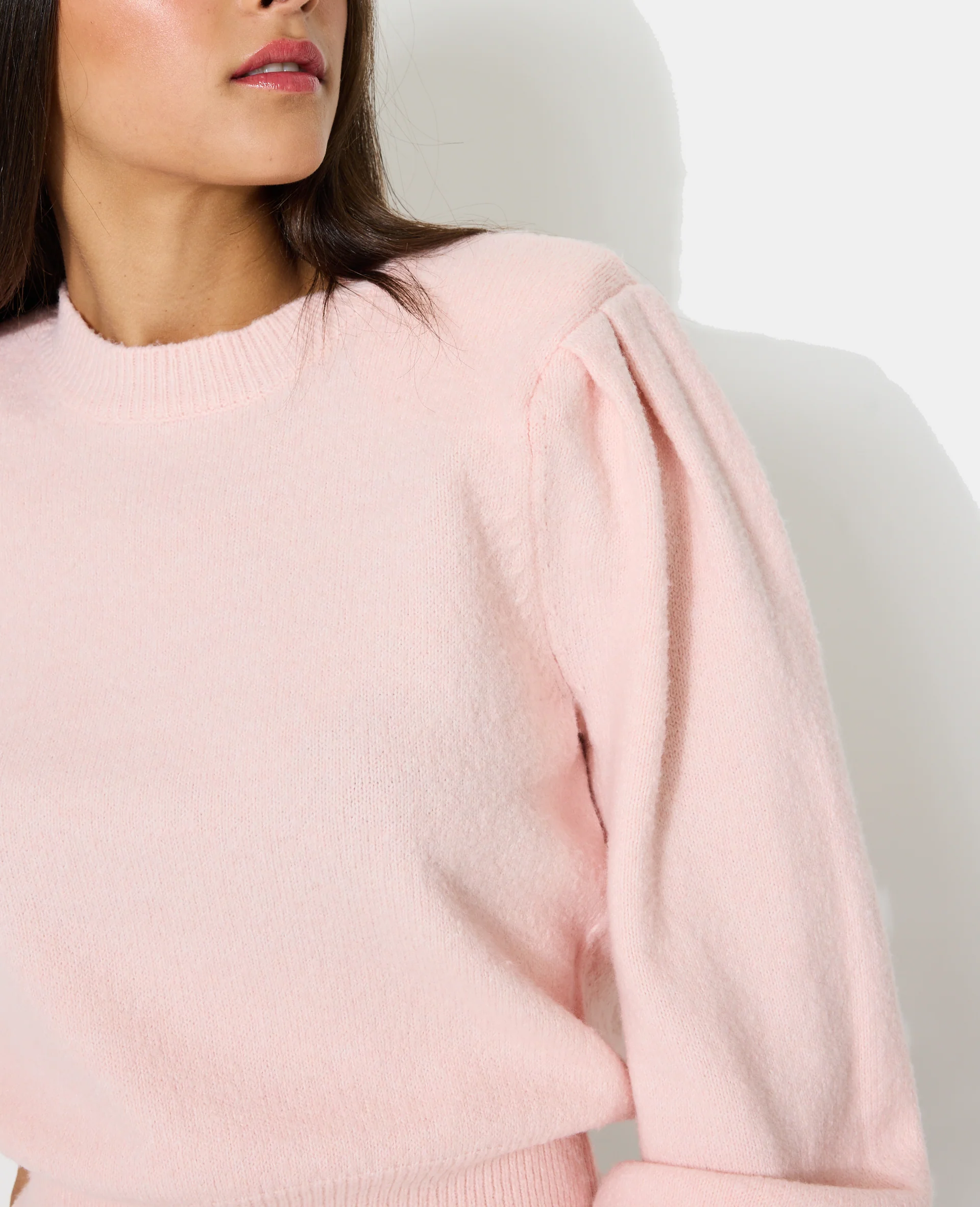 Pull en maille avec épaulettes et manches ballons