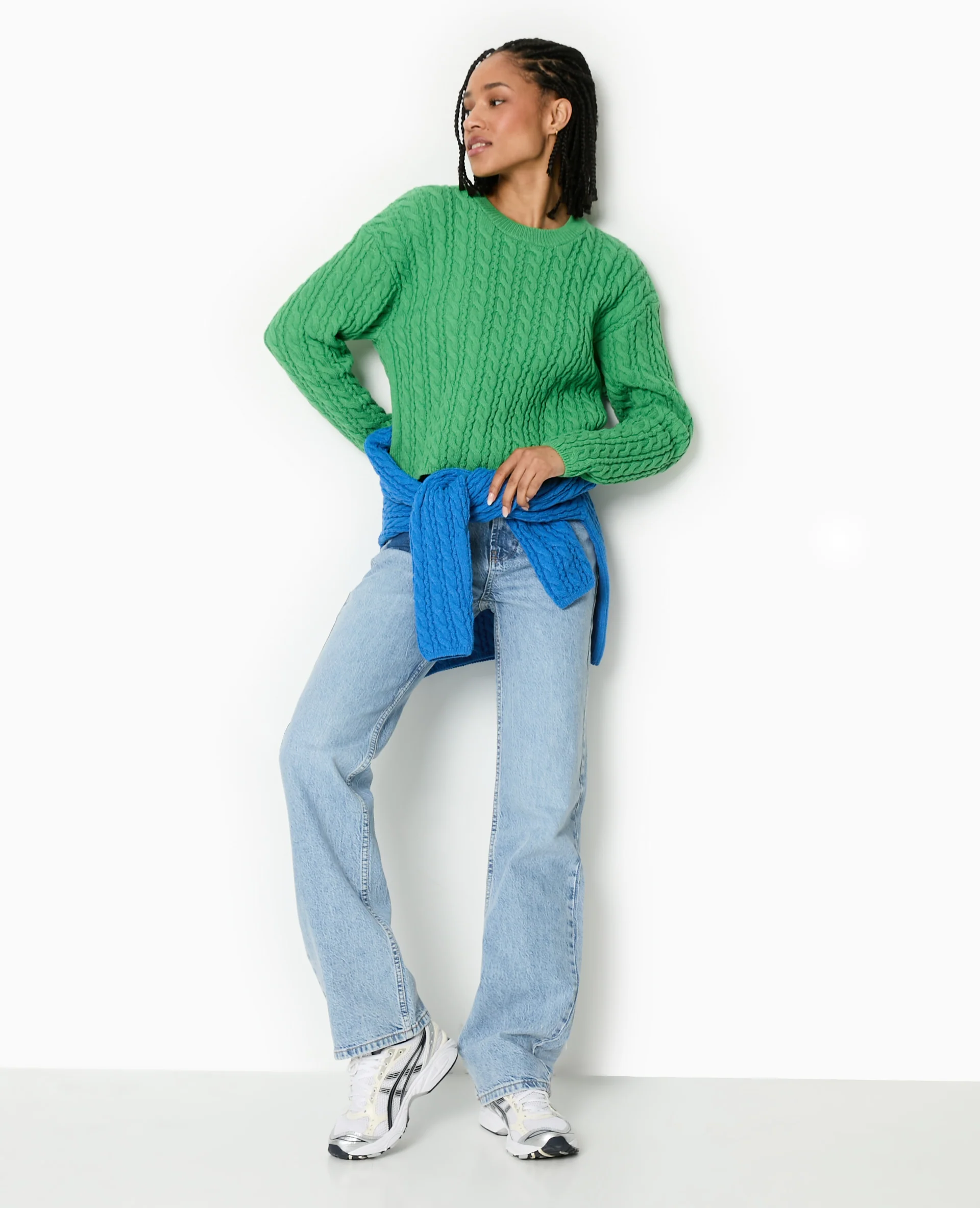 Pull en maille torsadée