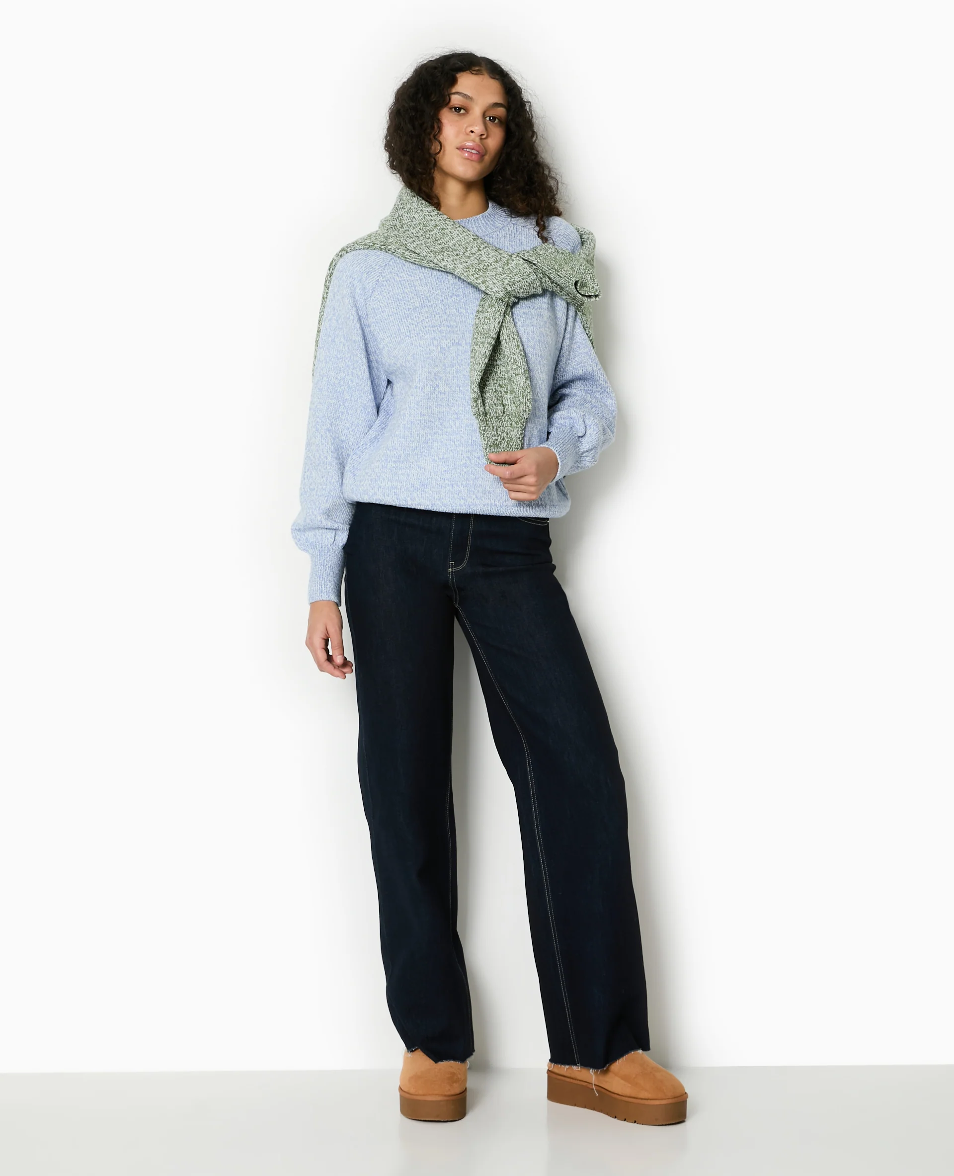 Pull oversize en maille moulinée