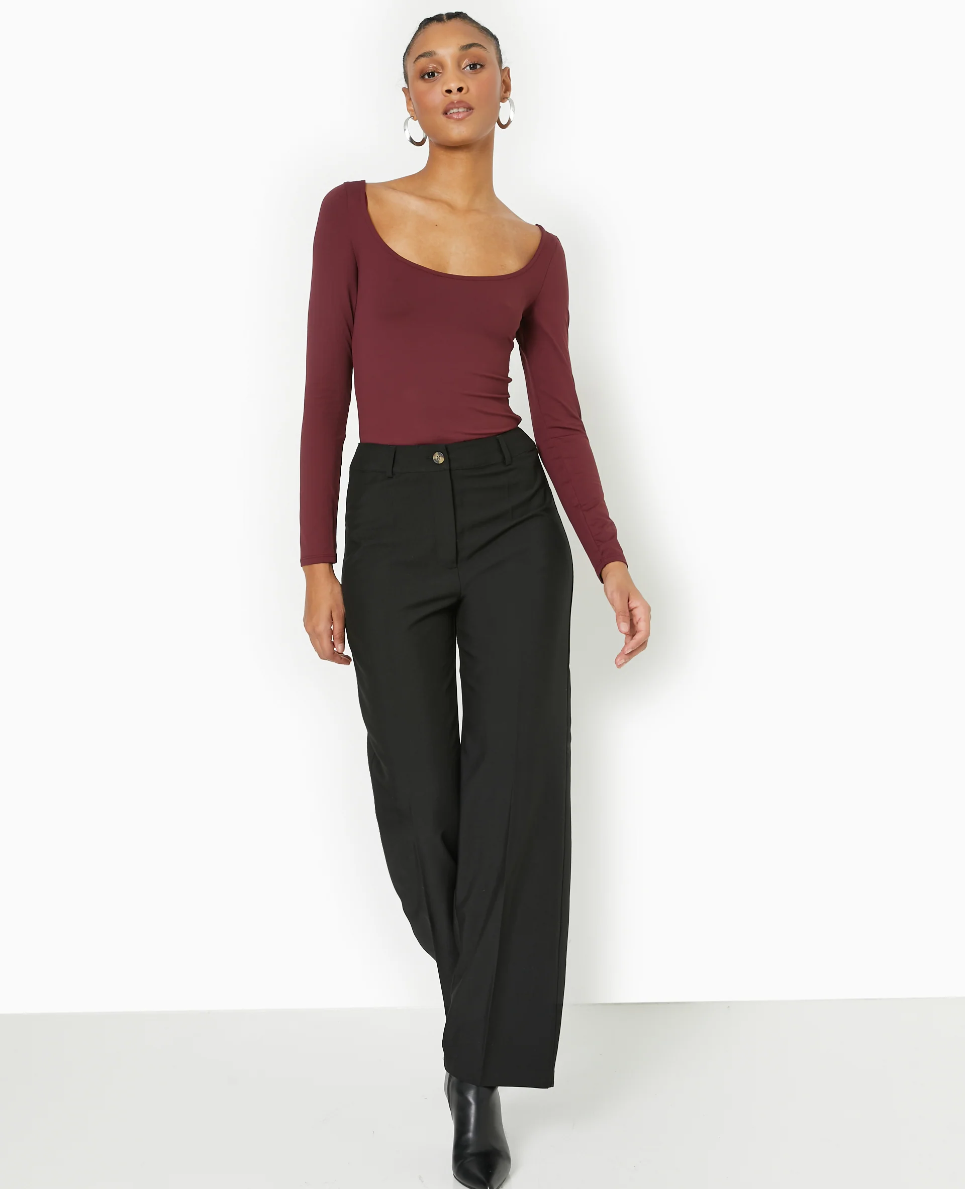 Top manches longues encolure danseuse