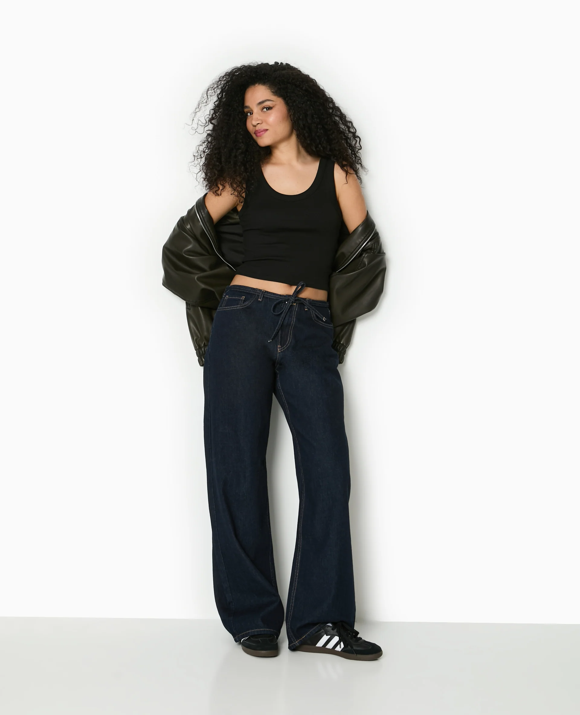 Débardeur court en maille côtelée