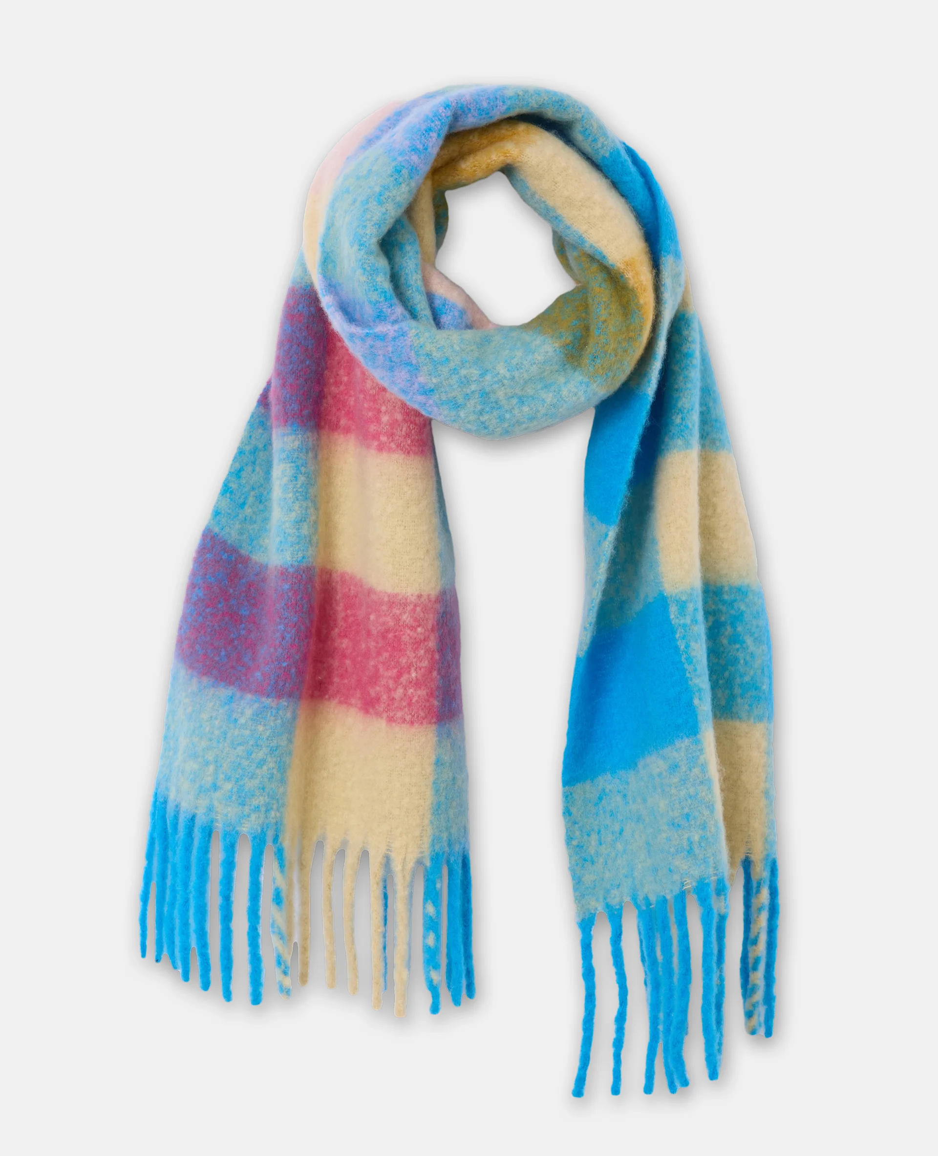 Grande écharpe multicolore en maille douce