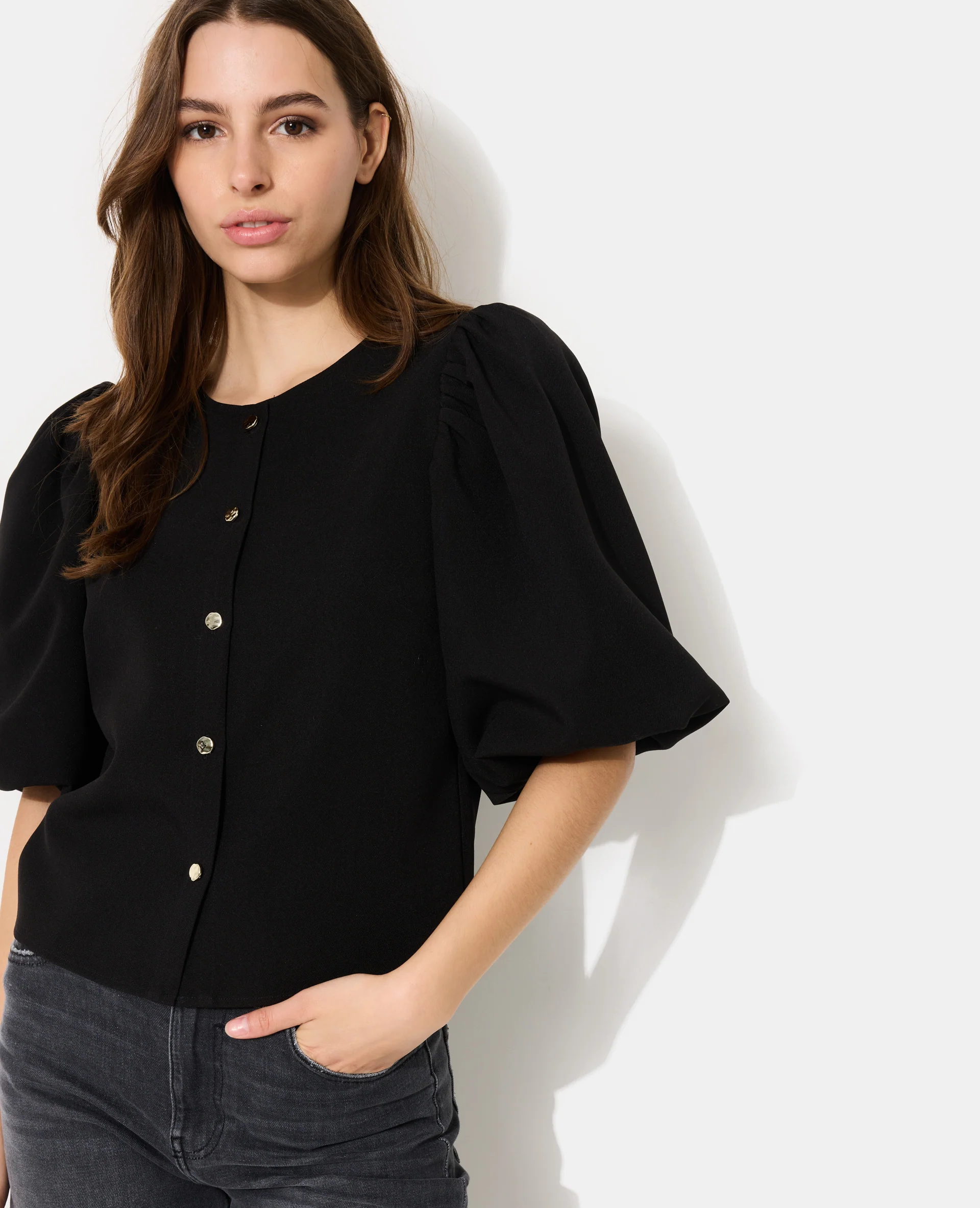 Blouse boutonnée manches ballons