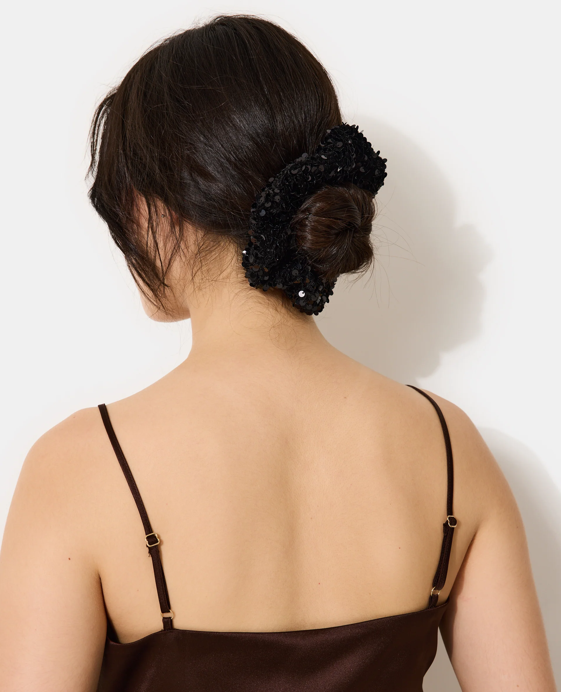 Chouchou en velours avec sequins