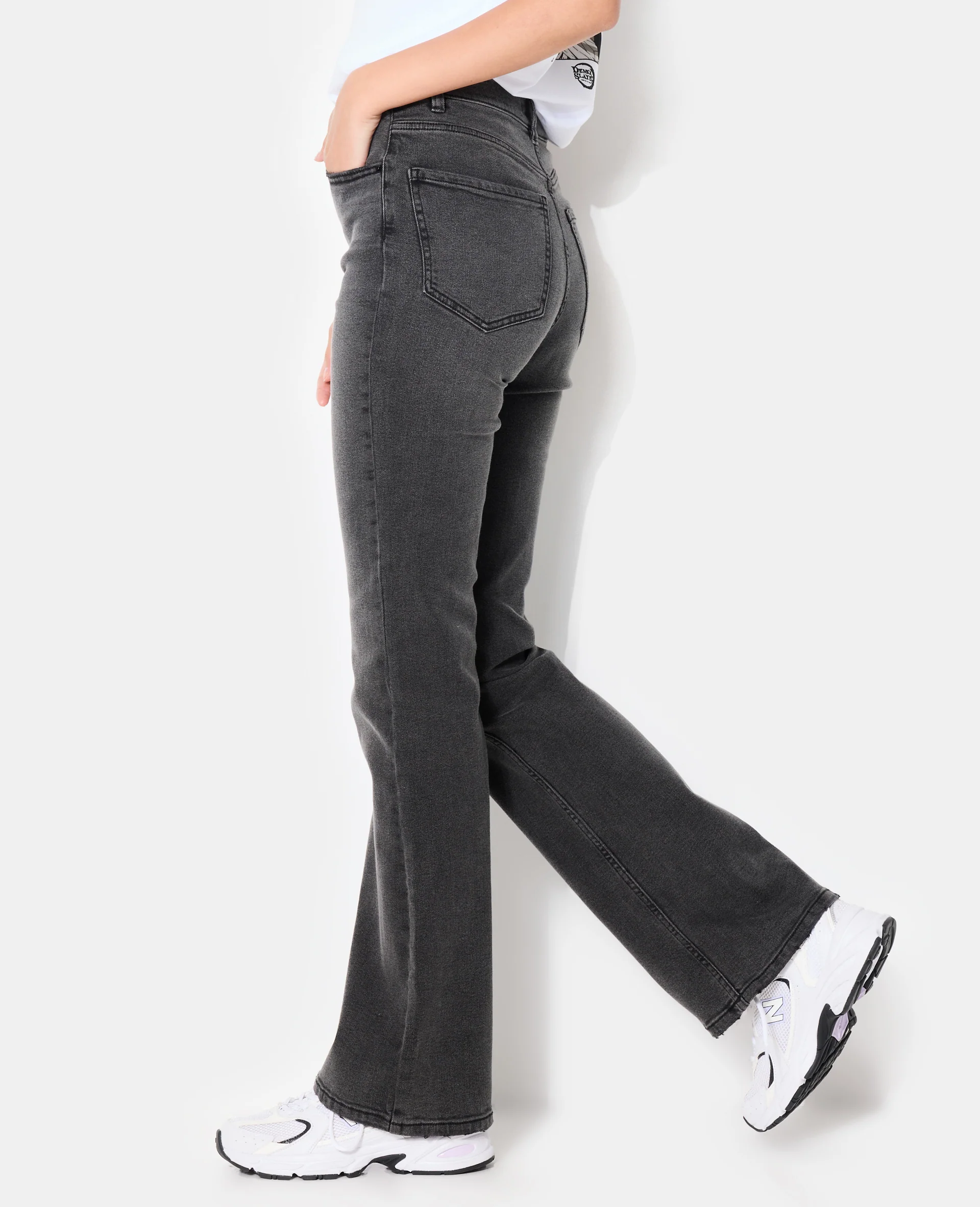 Jean flare taille haute