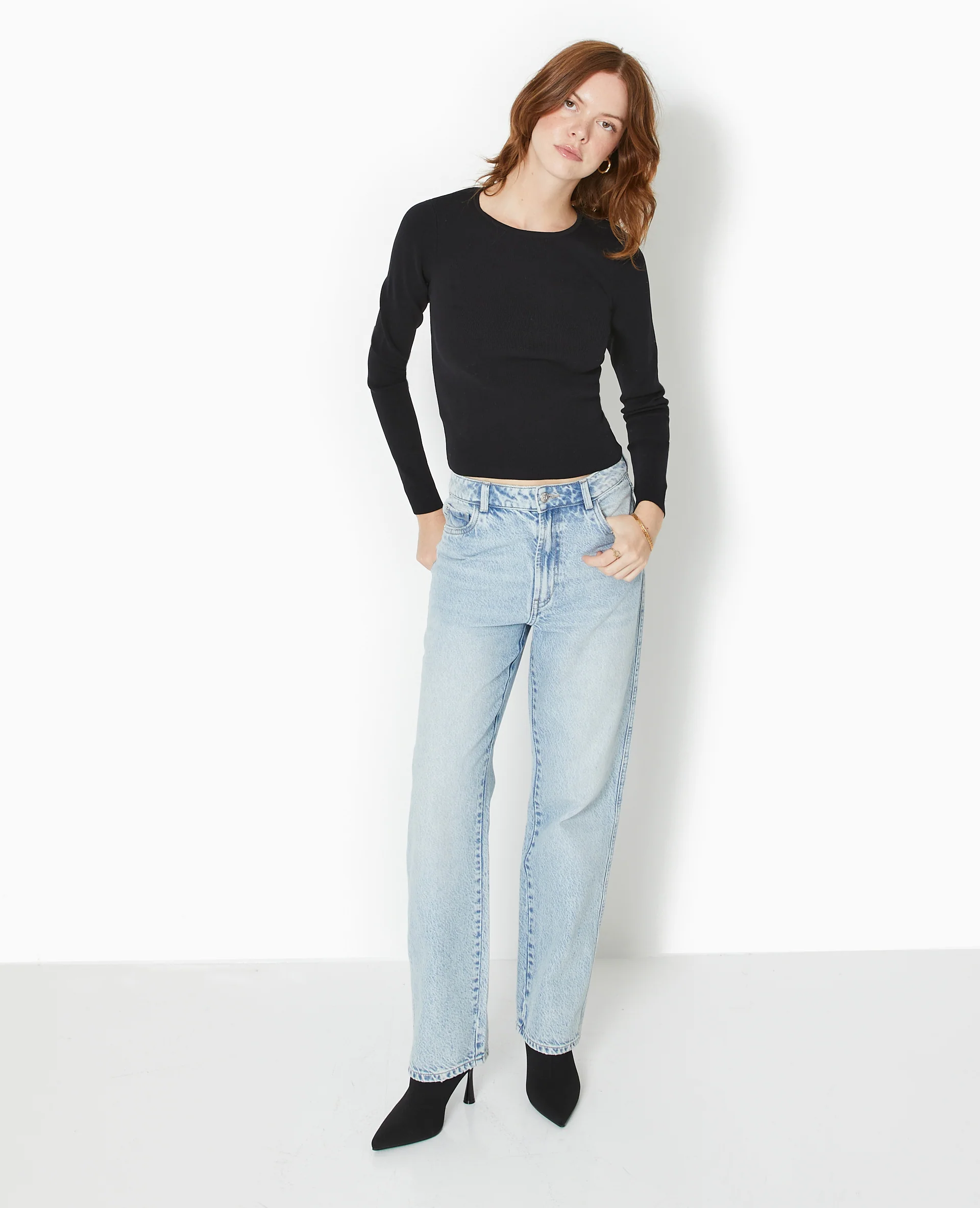 Pull fin avec dos-nu