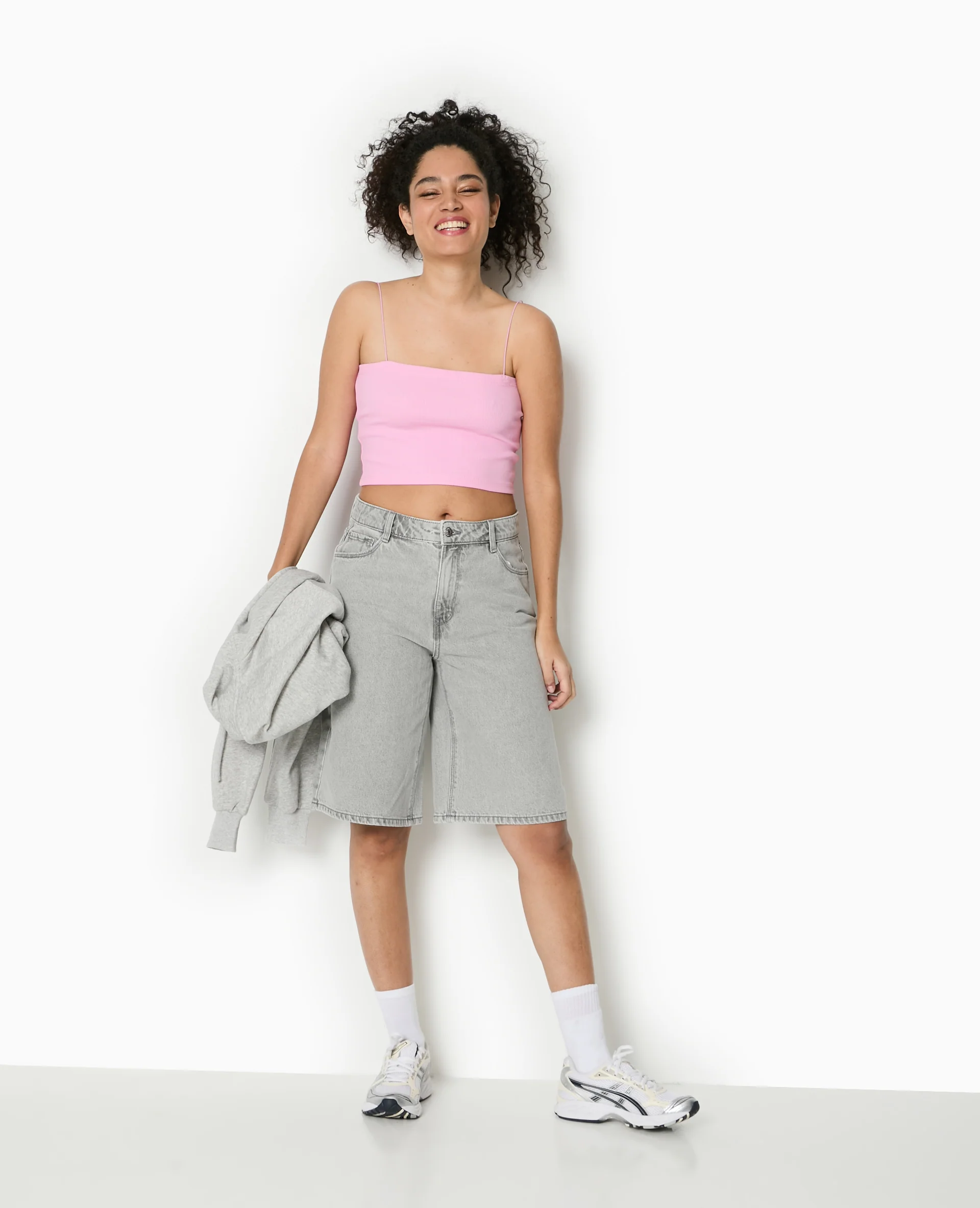 Top bandeau court avec bretelles fines