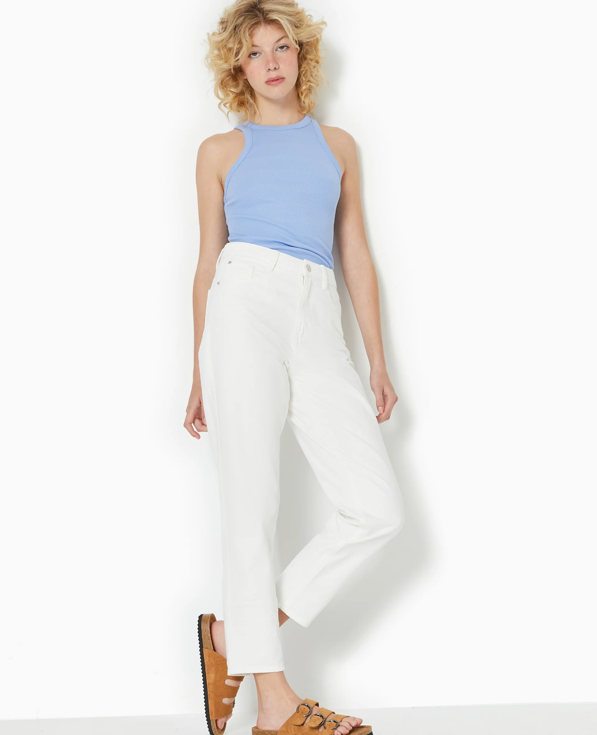 Jean mom taille haute