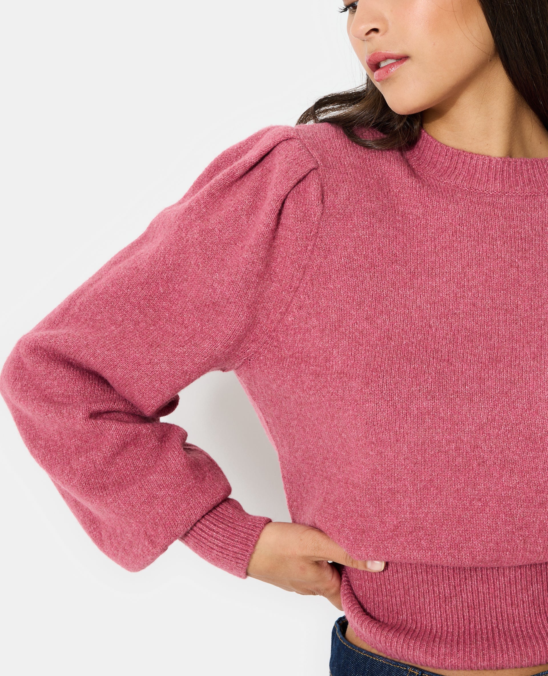 Pull en maille avec épaulettes et manches ballons