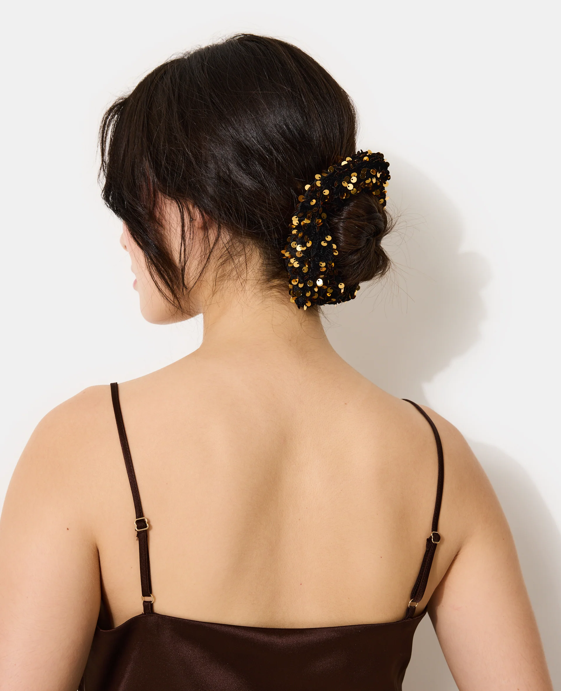 Chouchou en velours avec sequins