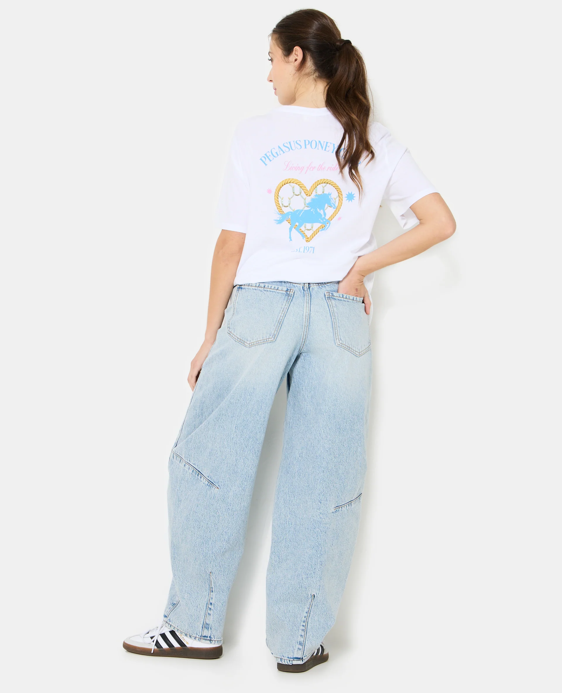 T-shirt oversize avec print poitrine et dos