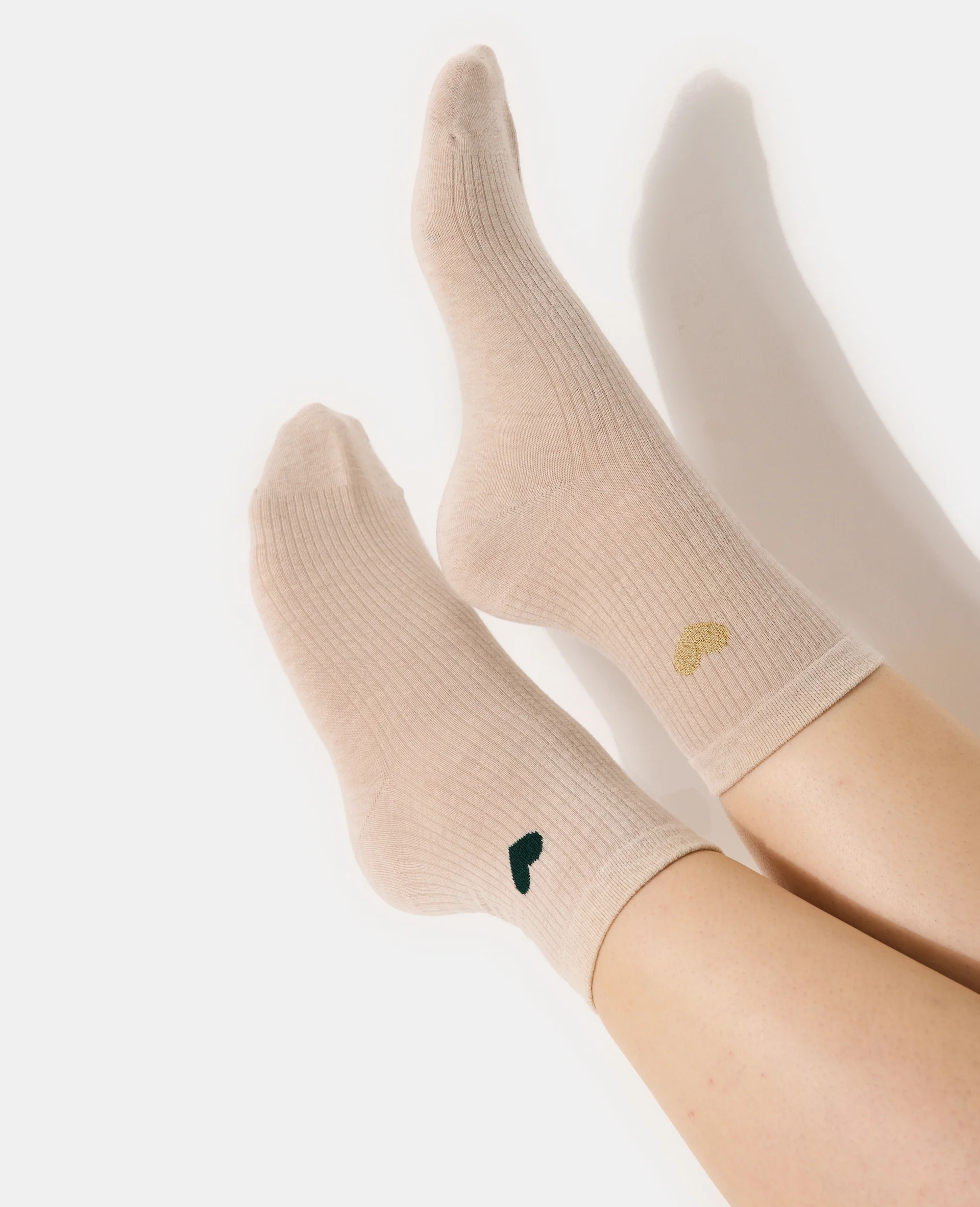 Lot de 2 paires de chaussettes avec cœur