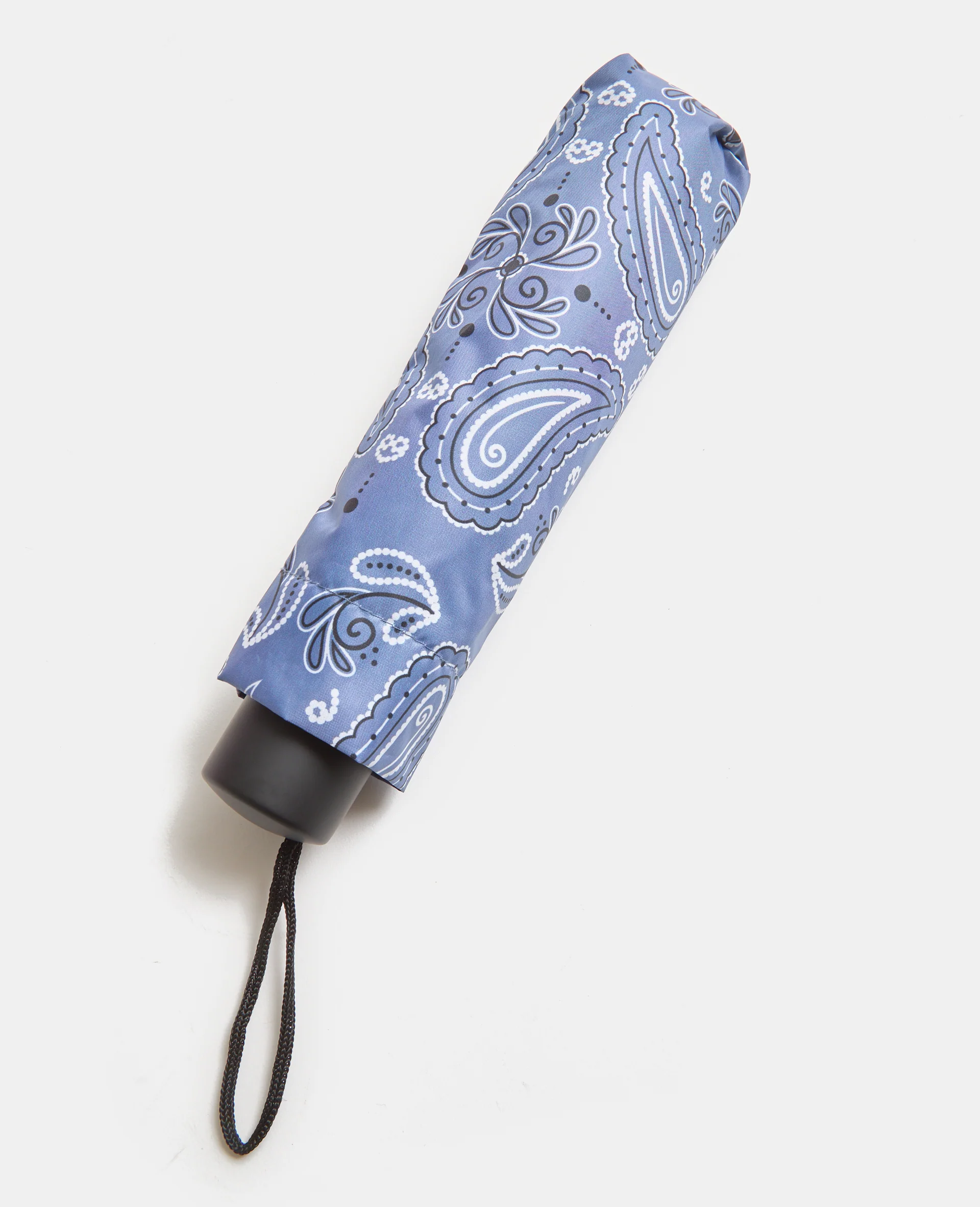 Parapluie rétractable motif cachemire avec étui