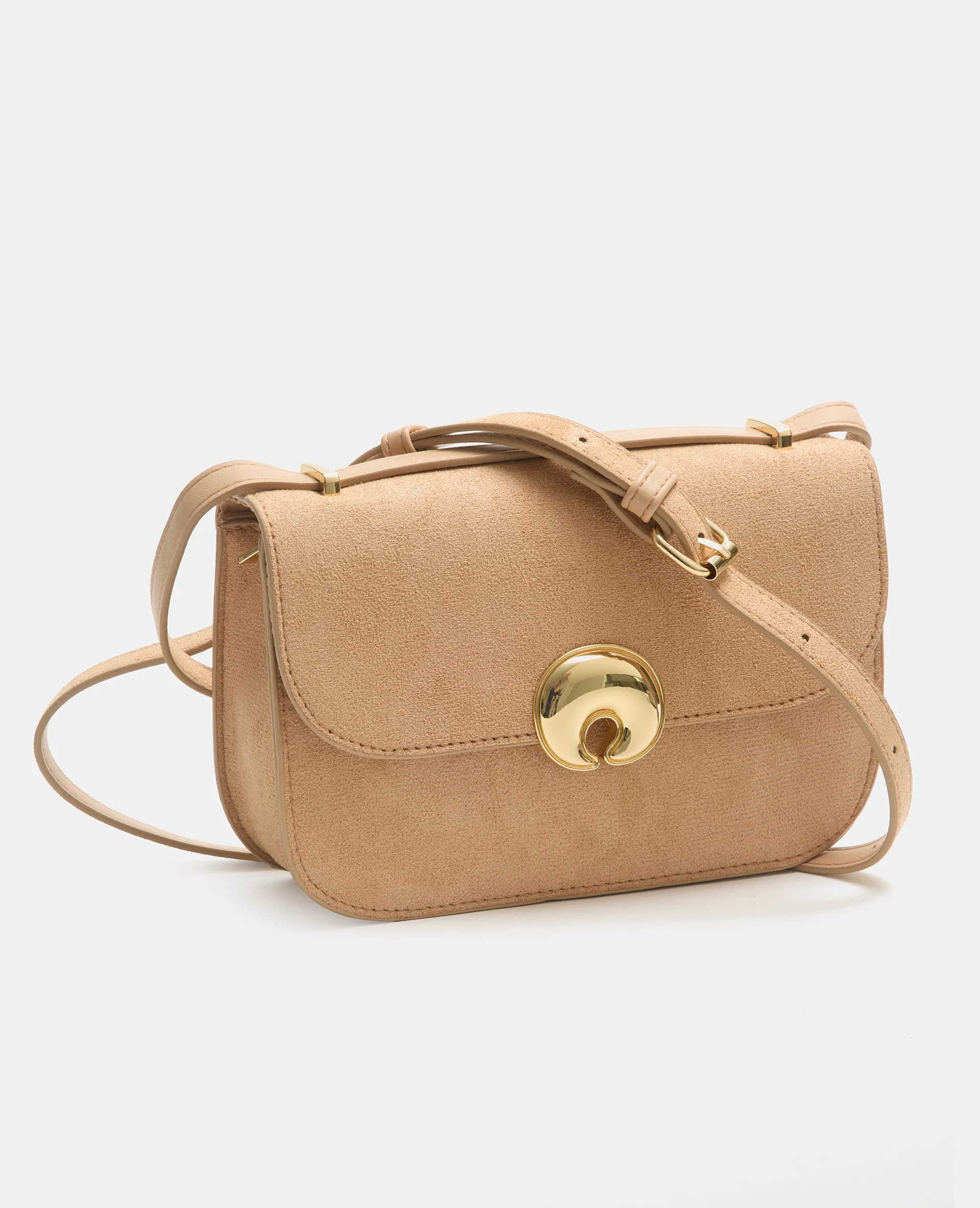 Petit sac boxy en suédine avec boucle fantaisie