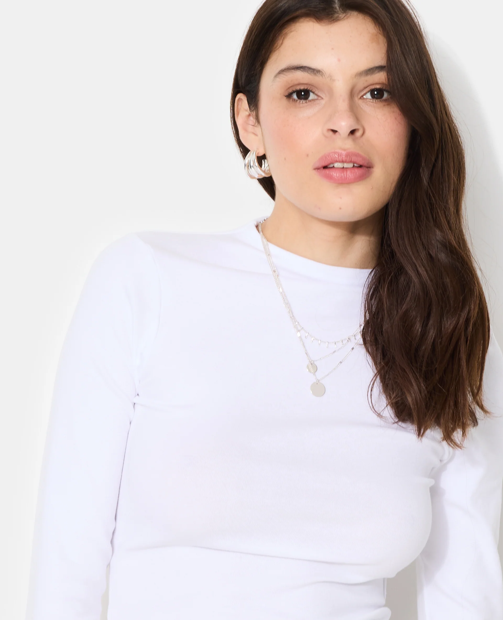 T-shirt manches longues col montant