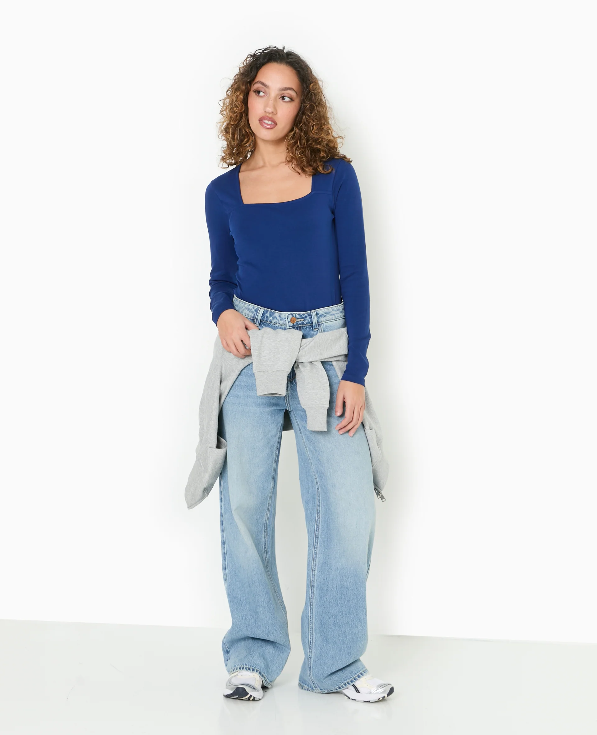 Body manches longues encolure carrée