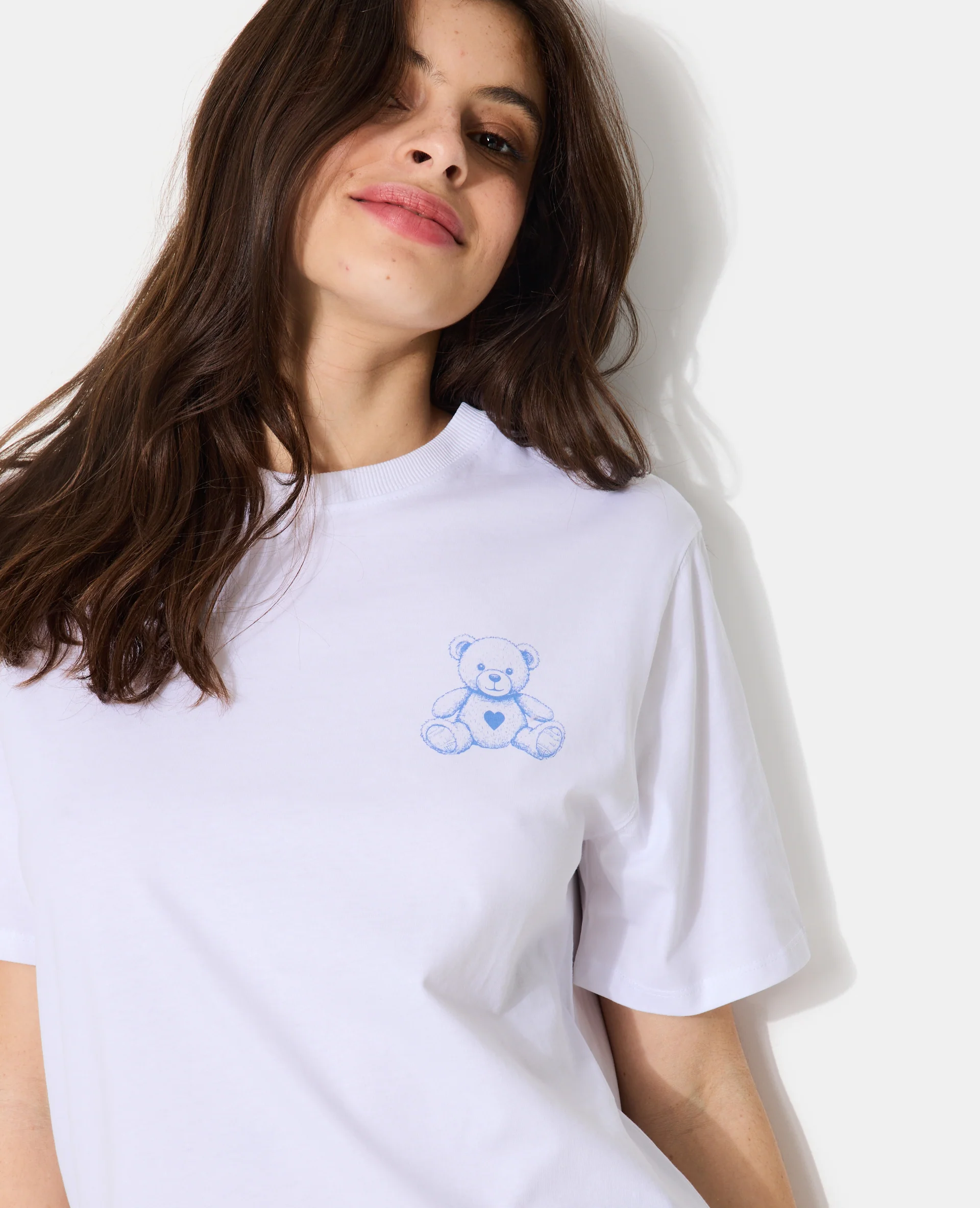 T-shirt oversize avec print poitrine et dos