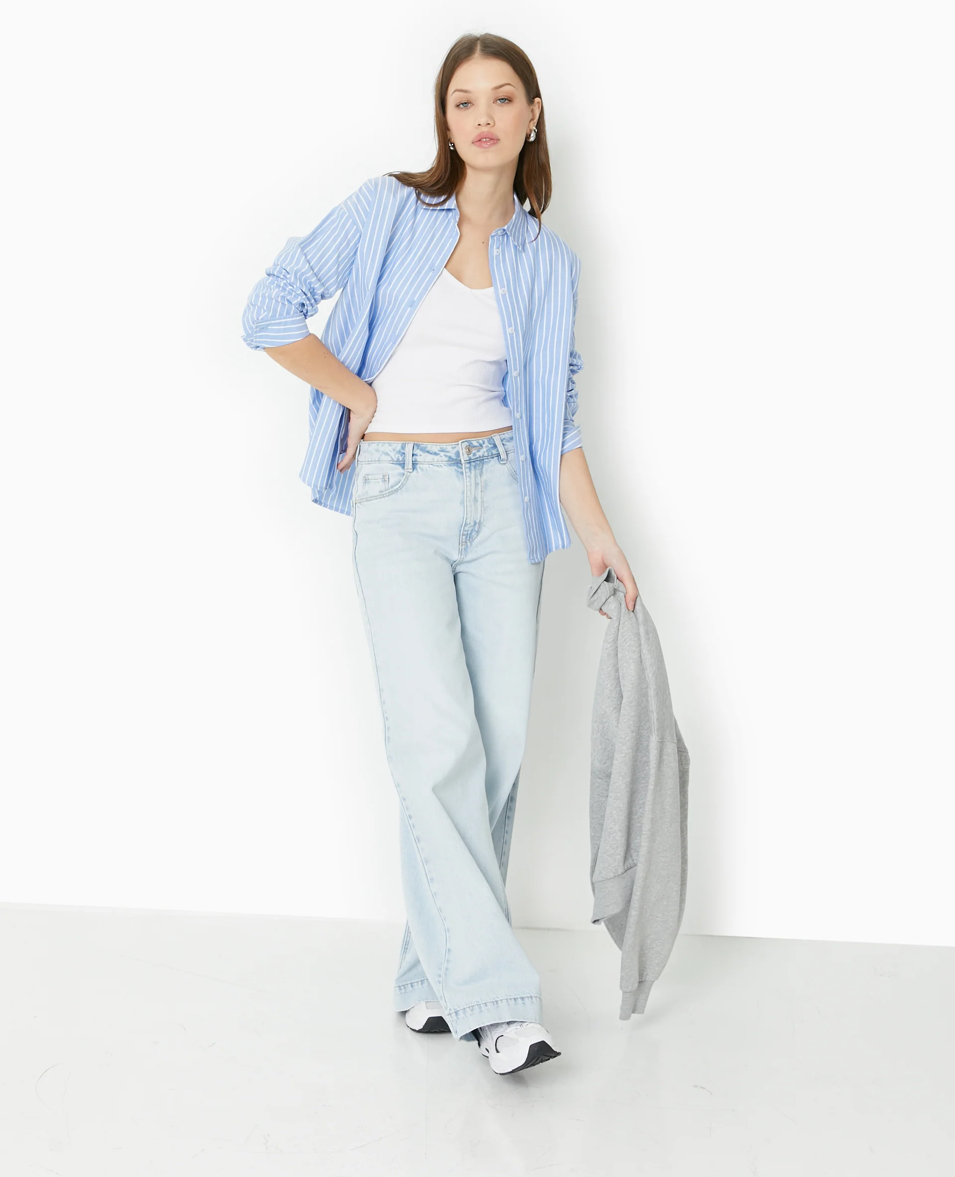 Chemise rayée ample et droite