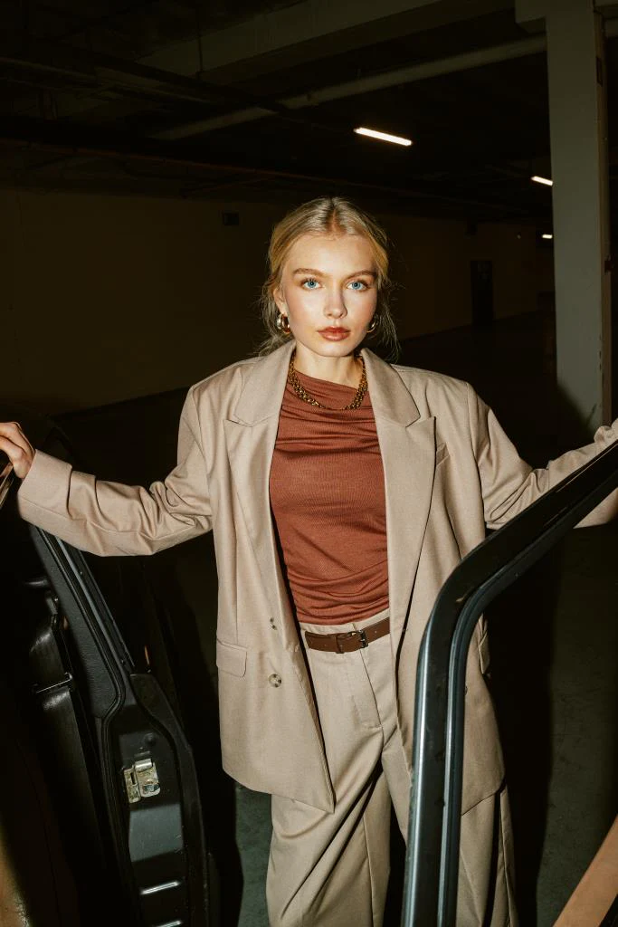 Veste blazer oversize avec double boutonnage