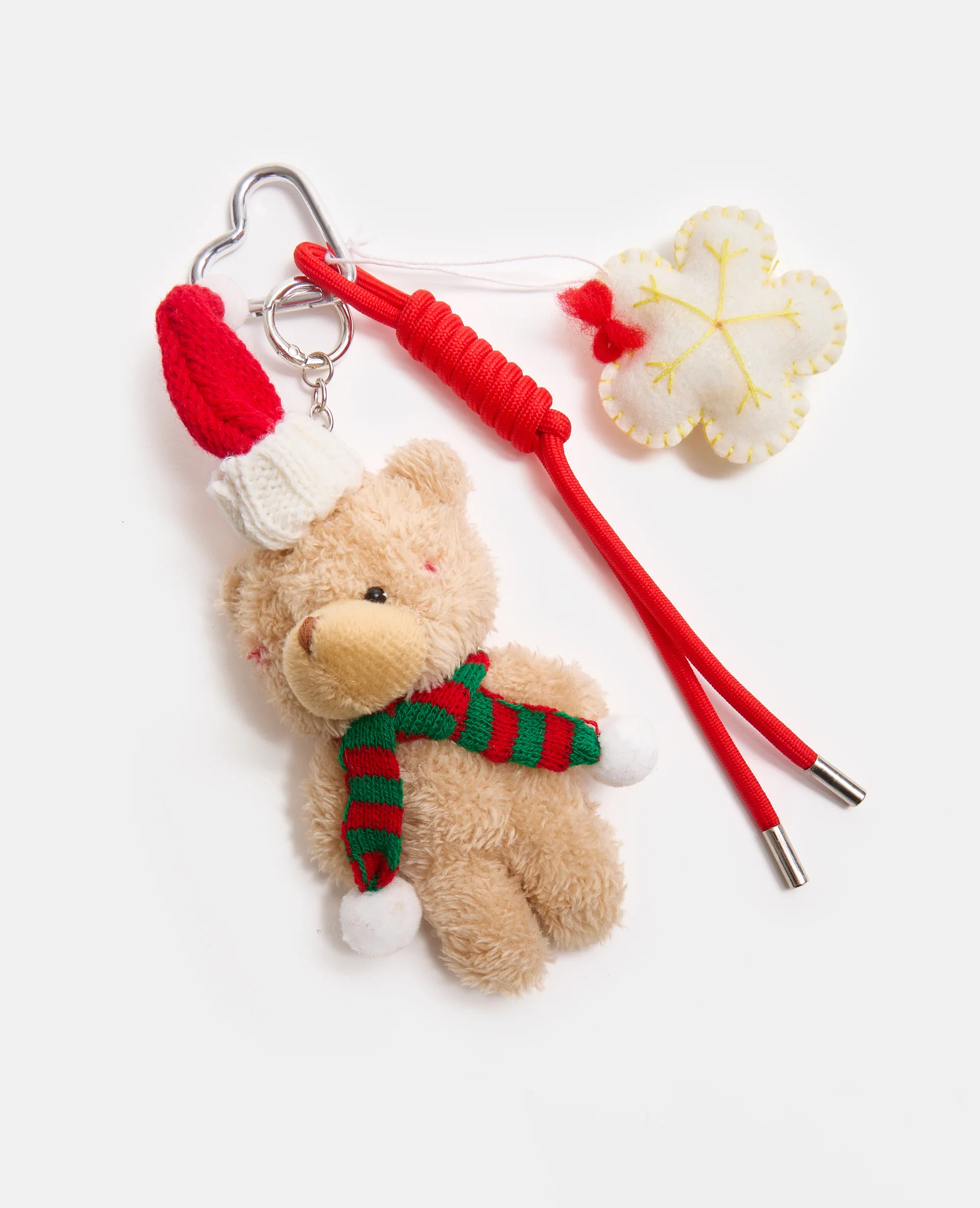 Déco de sac Ourson de Noël avec corde et flocon