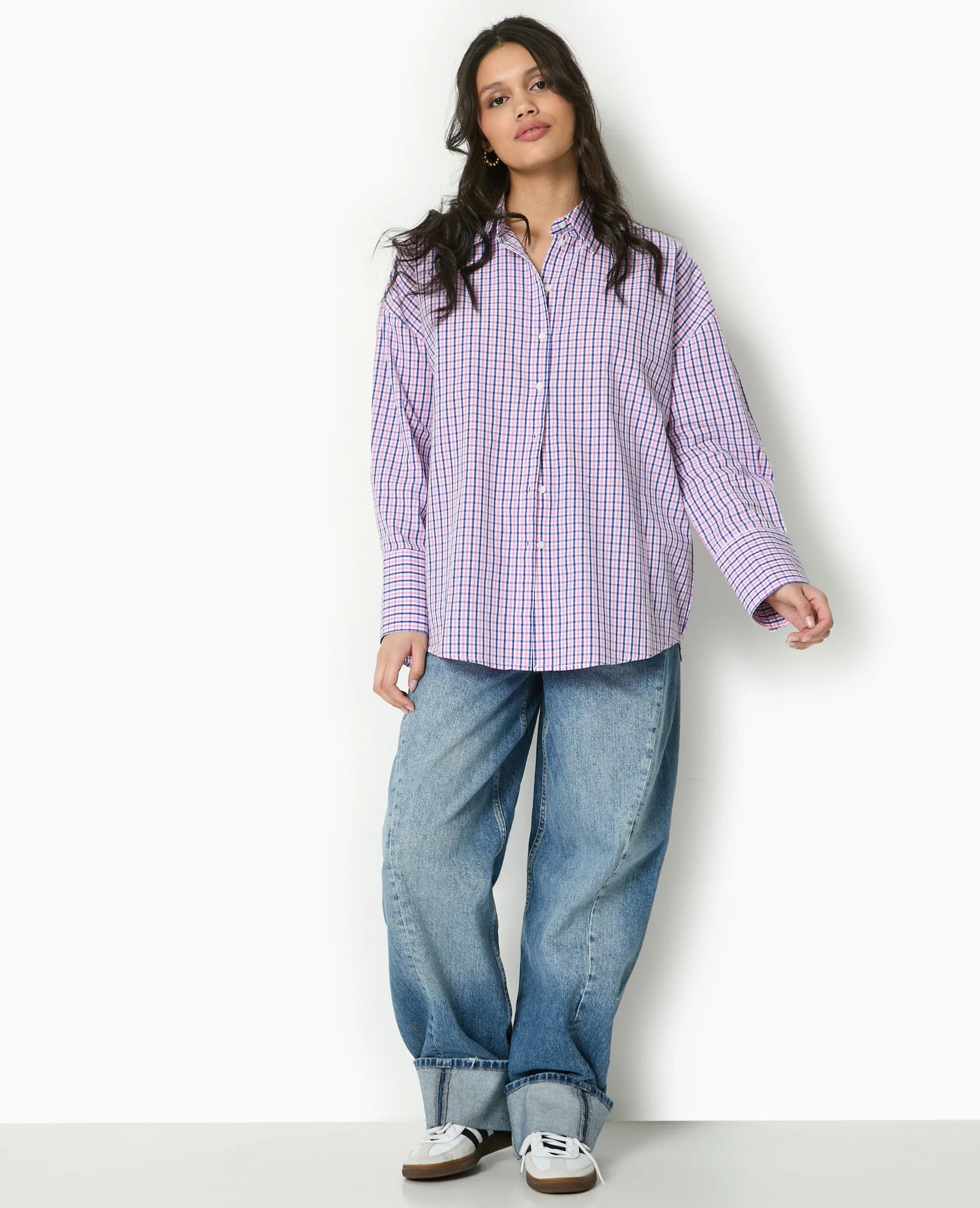 Chemise oversize à carreaux