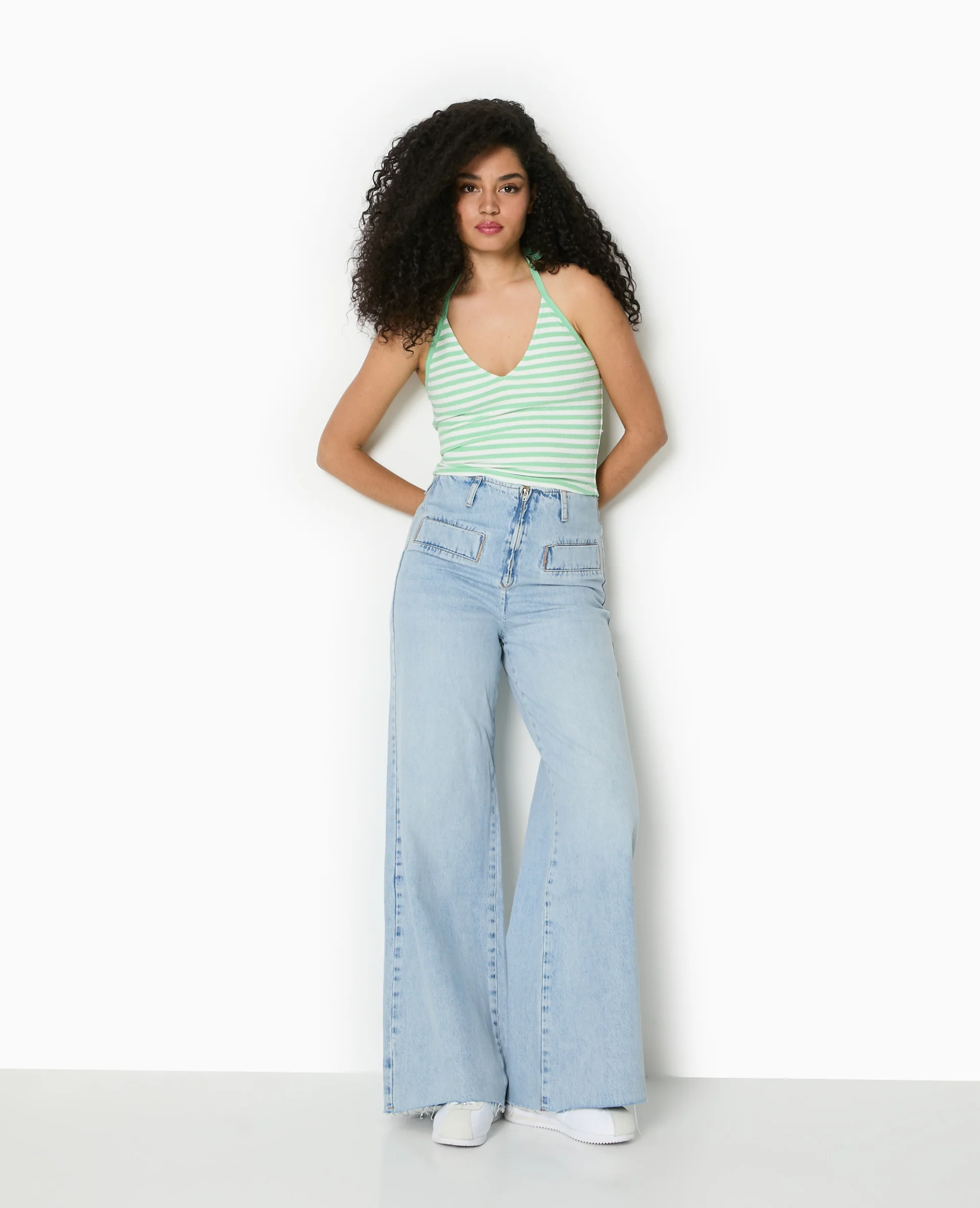 Top dos-nu court rayé