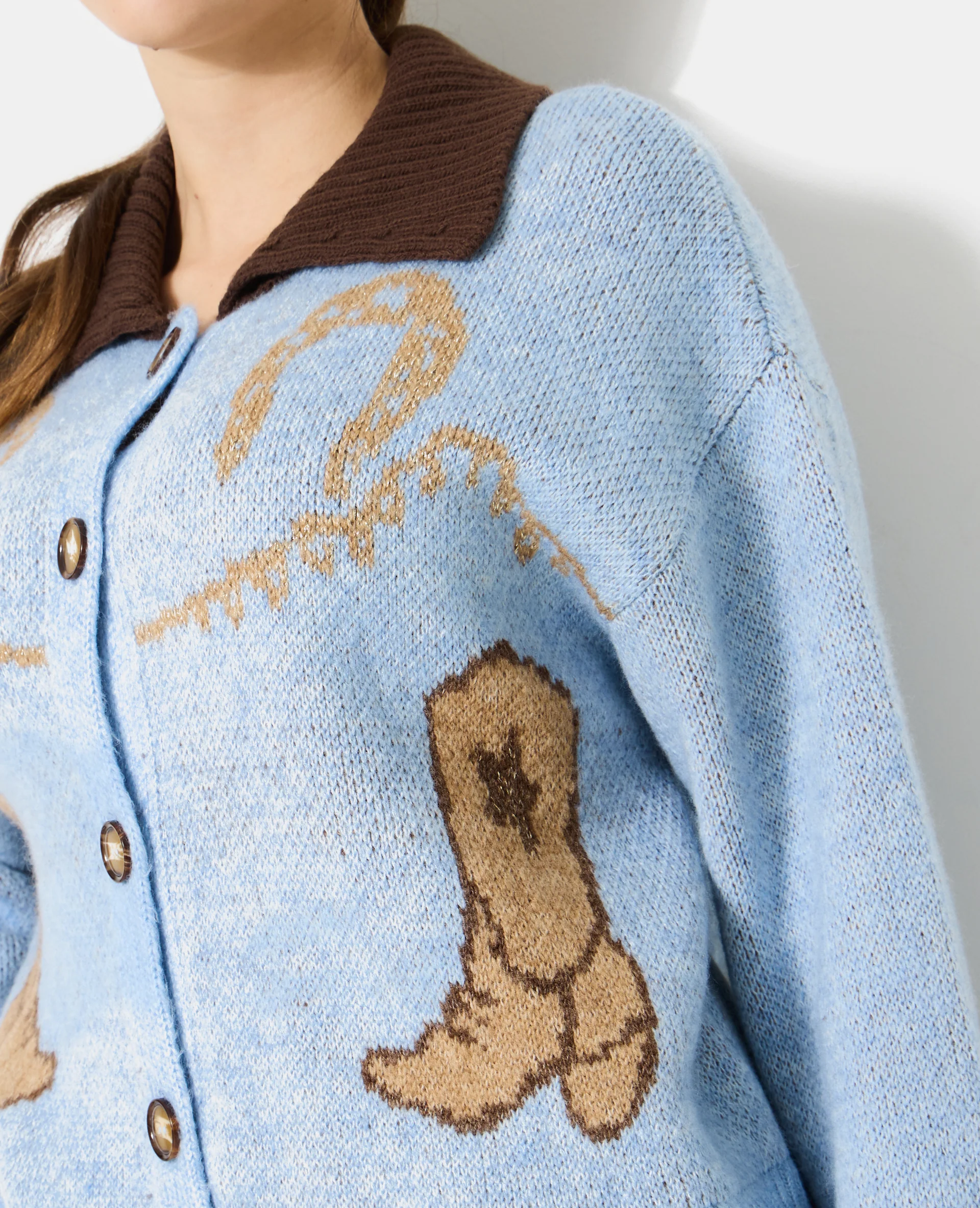 Gilet avec col motifs santiags