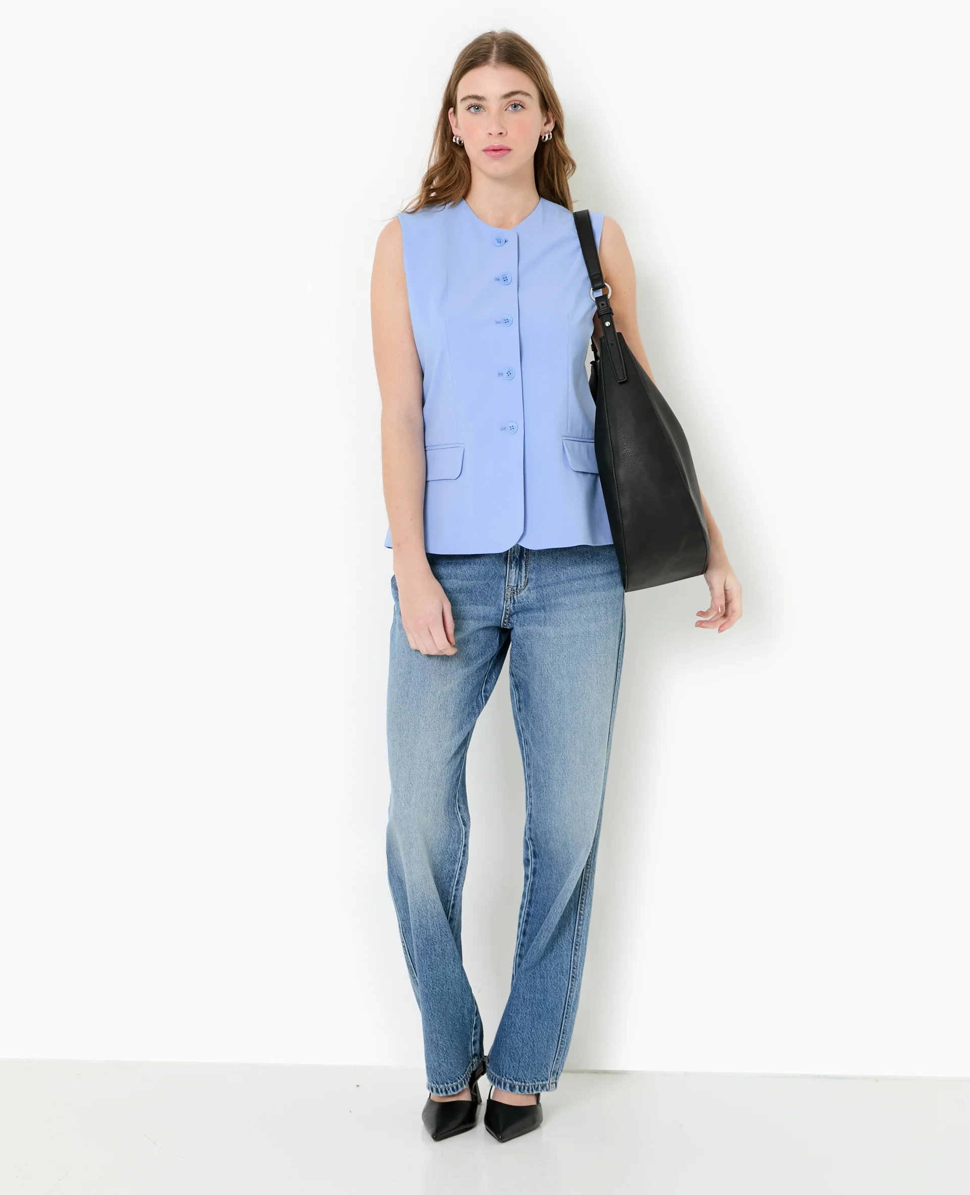 Veste blazer sans manches esprit gilet de barman