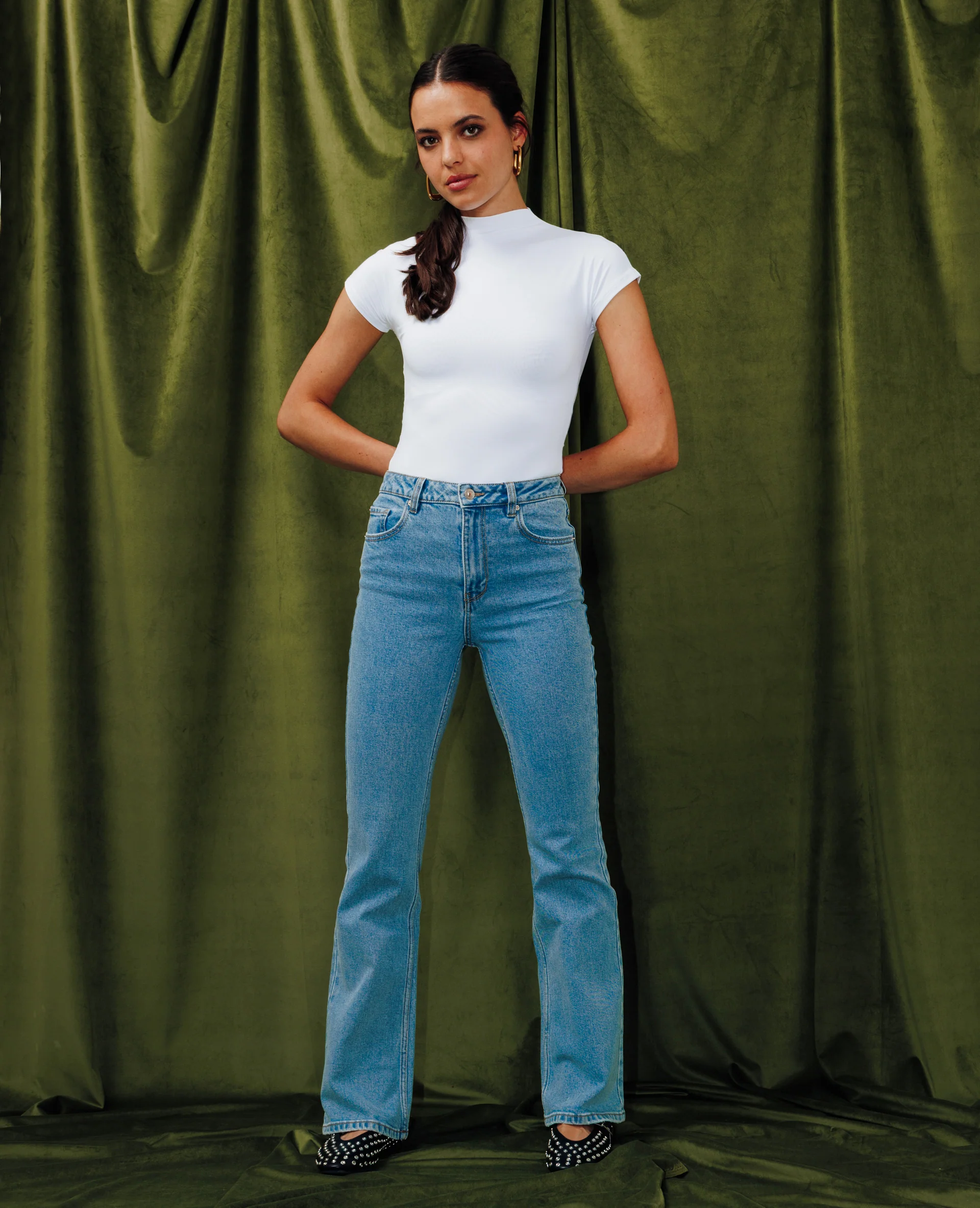 J74-1 / Jean flare taille haute