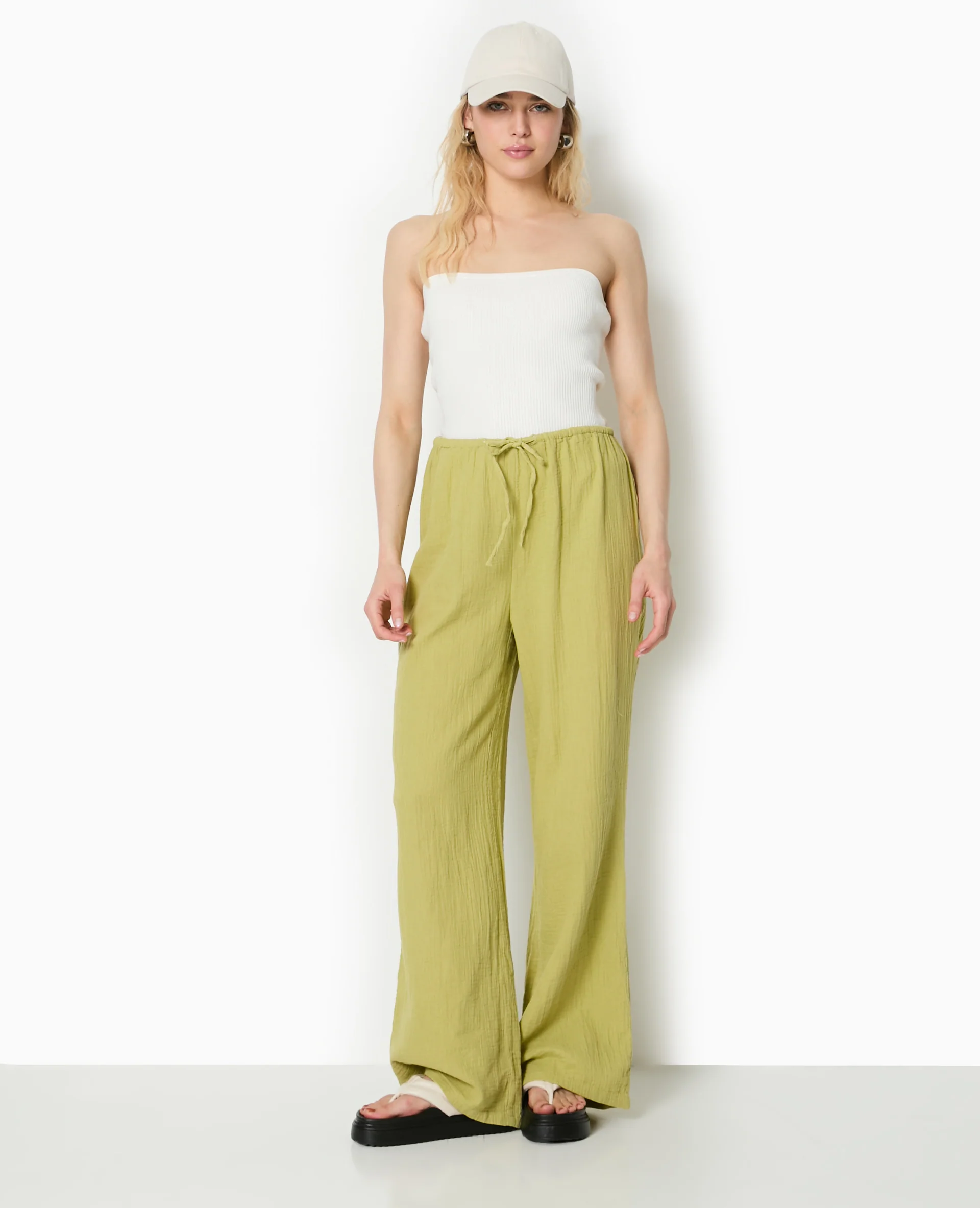 Top bustier en maille côtelée