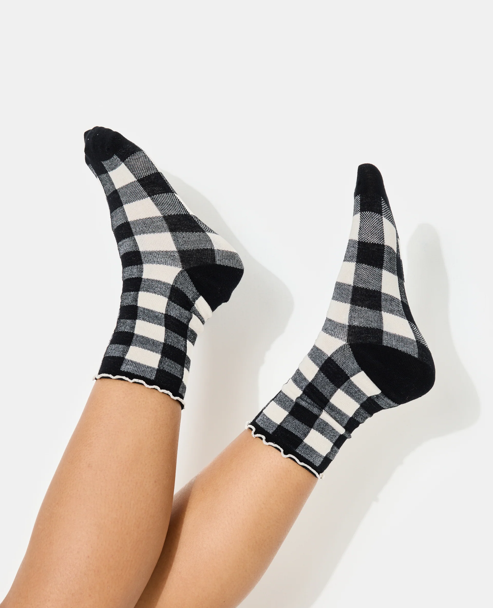 Lot de 2 paires de chaussettes motif carreaux