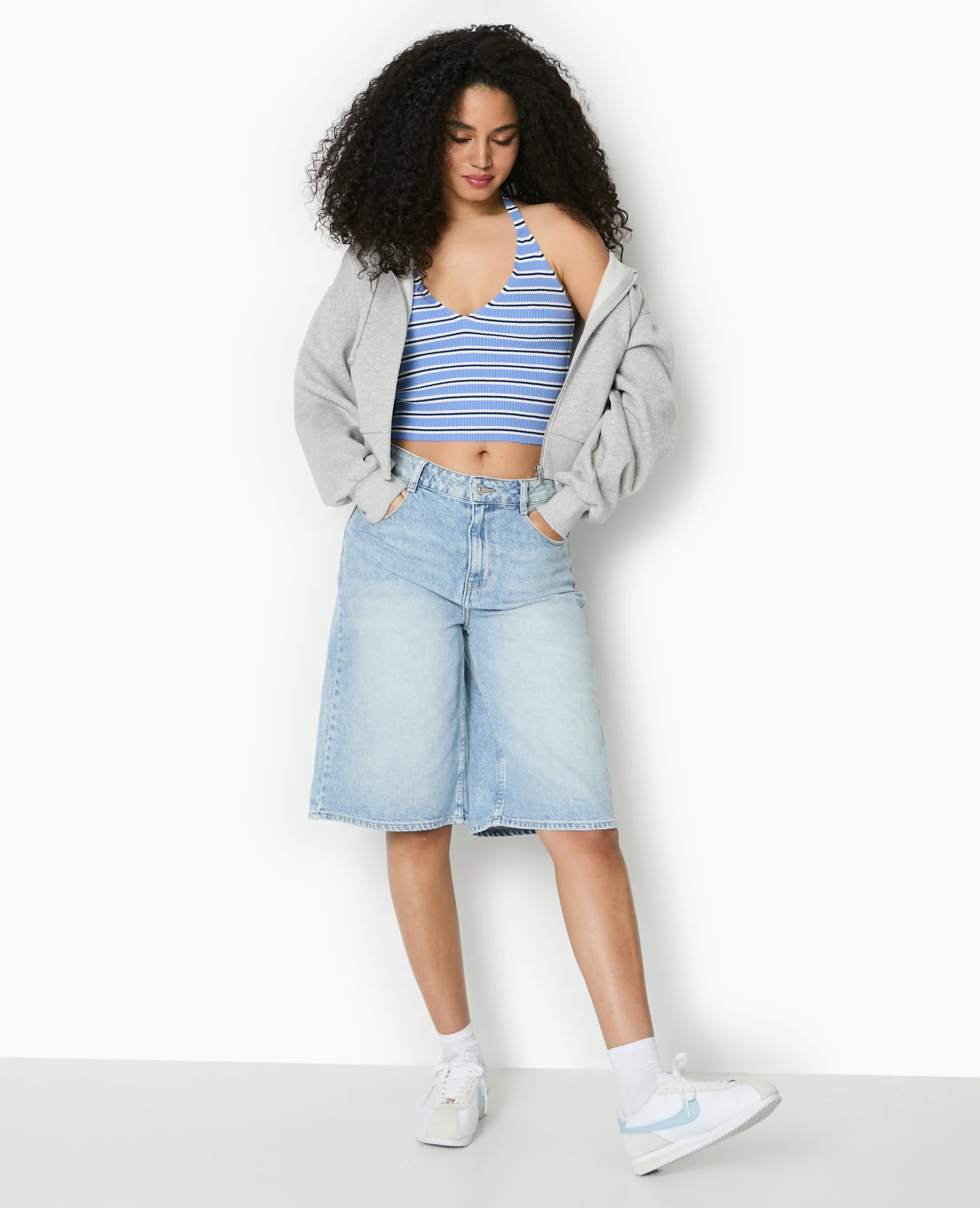 Dos-nu en maille tricot rayée