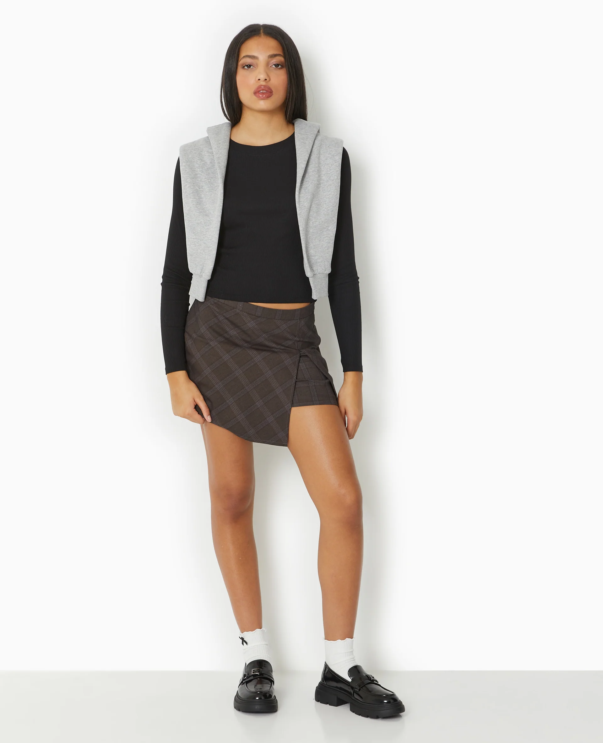 Jupe-short à carreaux