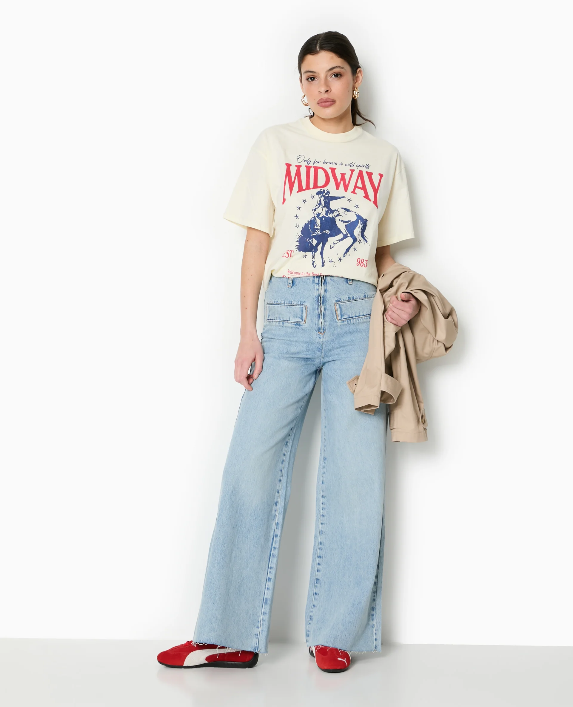 T-shirt oversize avec print devant