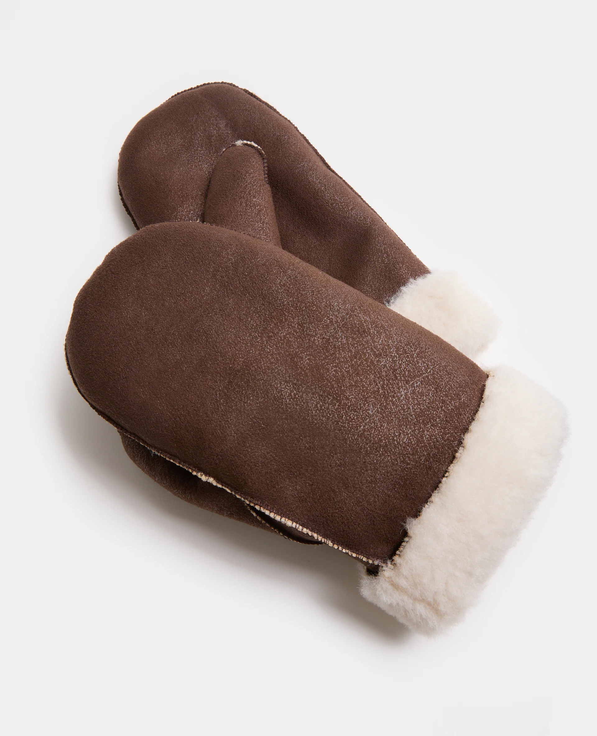 Moufles fourrées façon peau lainée