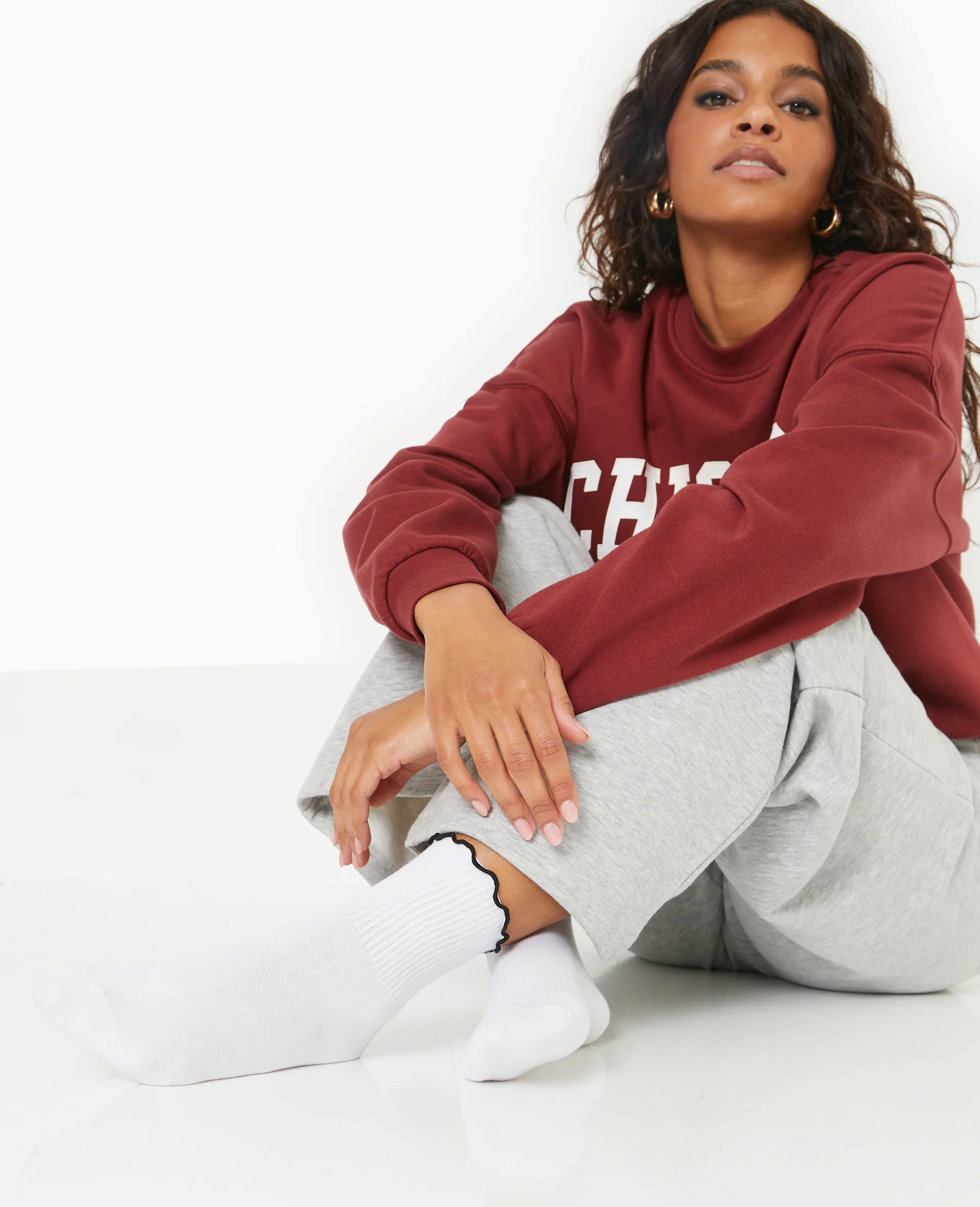 Lot de 2 paires de chaussettes avec bords contrastés