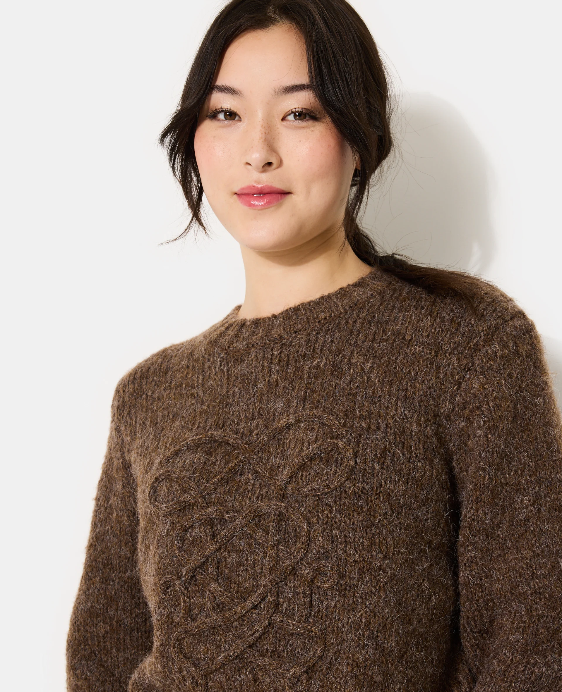 Pull en maille mélangée avec détail fantaisie