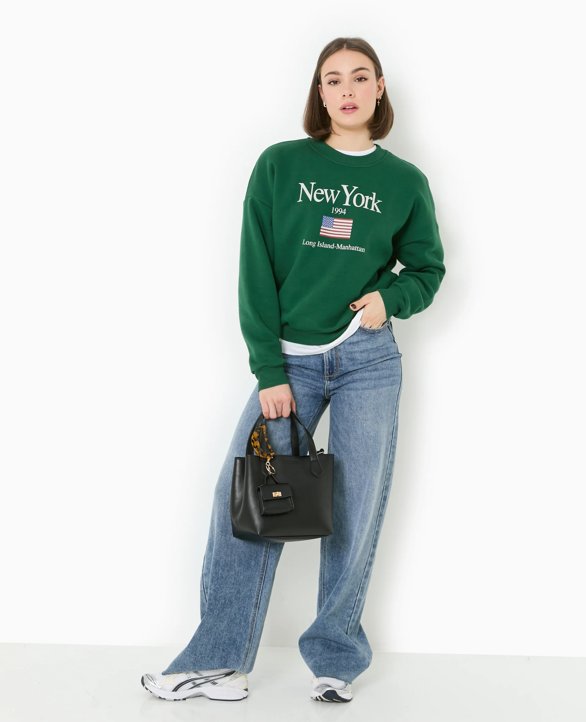 Sweat col rond avec print