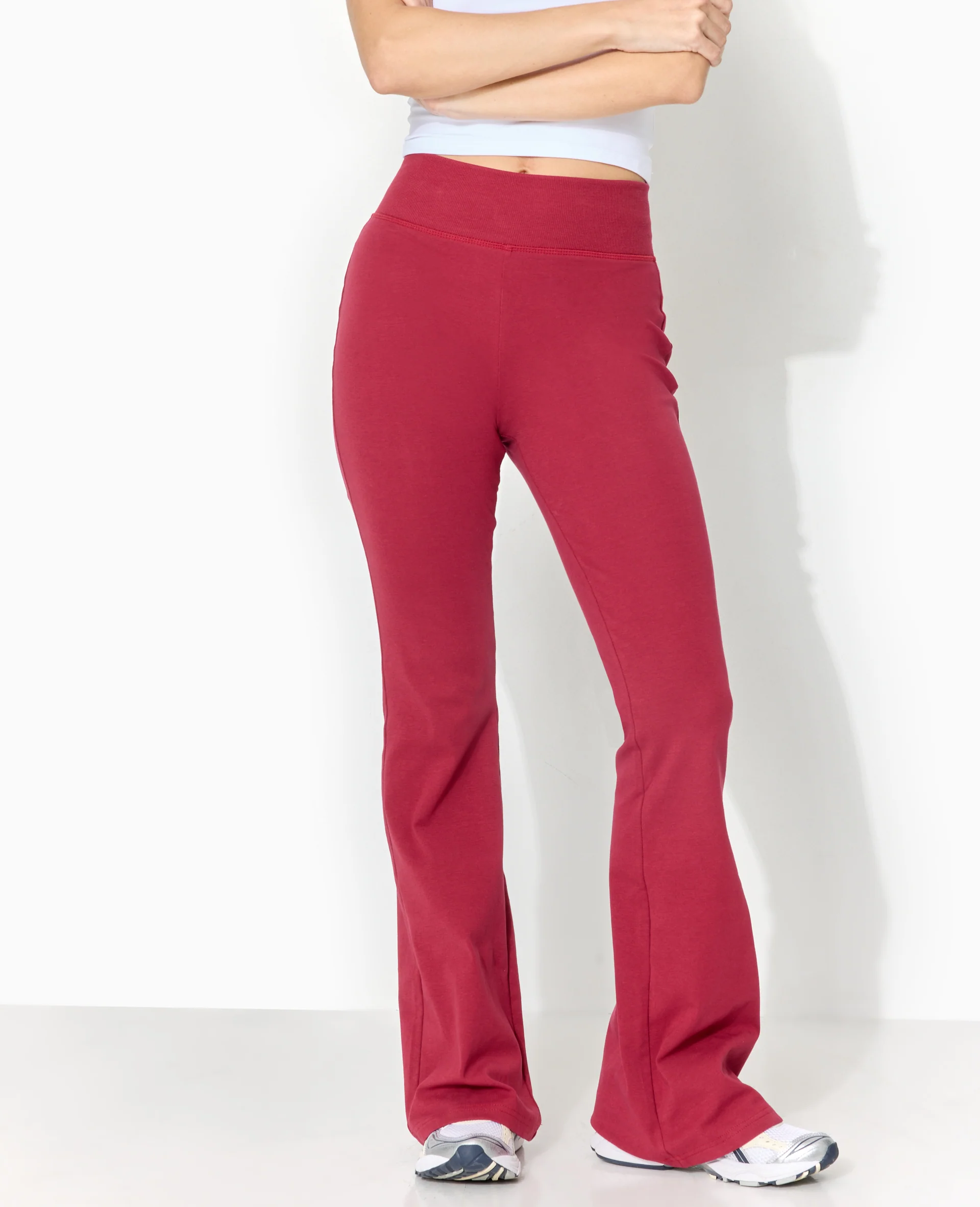 Pantalon flare en maille extensible