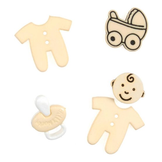 Trimits Baby Yellow Craft Buttons 5 Pieces