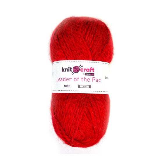Knitcraft Dark Red Leader of the Pac Aran Yarn 100g