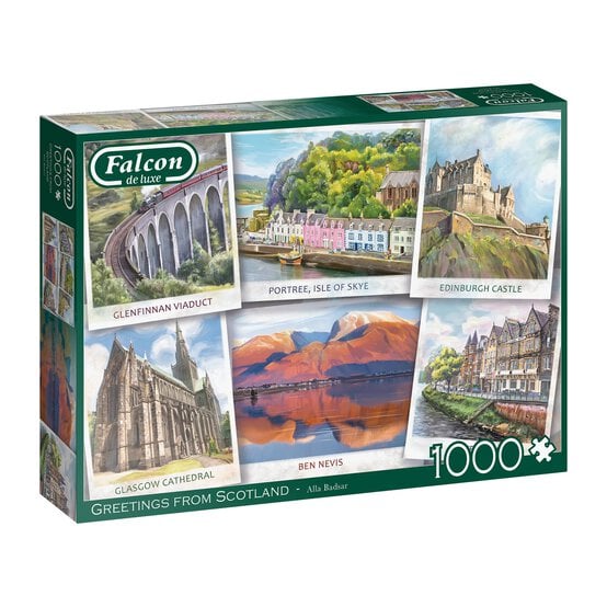 Falcon de Luxe Greetings from Scotland Jigsaw Puzzle 1000 Pieces