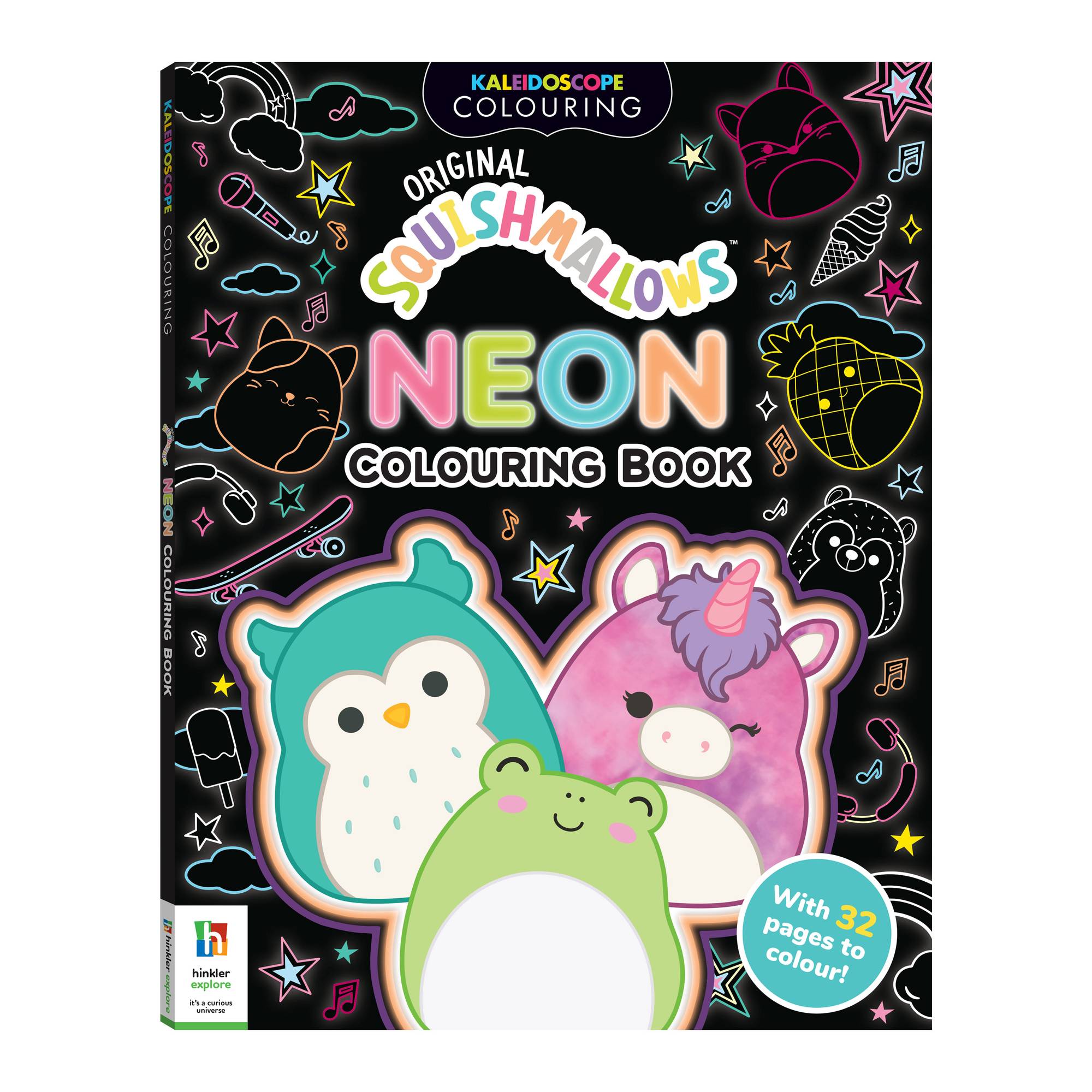 Kaleidoscope Original Squishmallows Neon Colouring Book