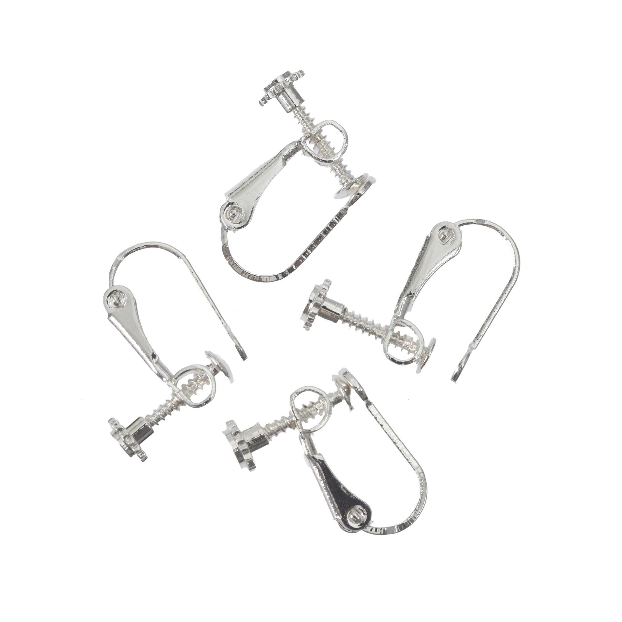 Silver Plated Ear Screws 15mm 8 Pack