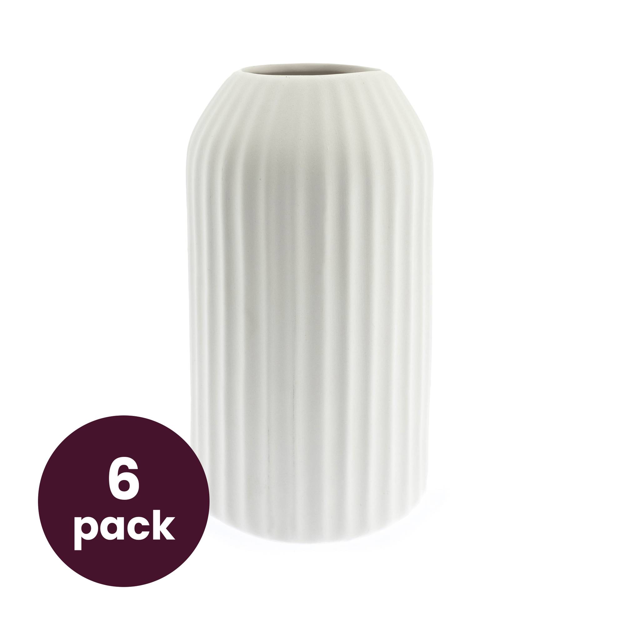 Ceramic Reeded Vase 6 Pack Bundle