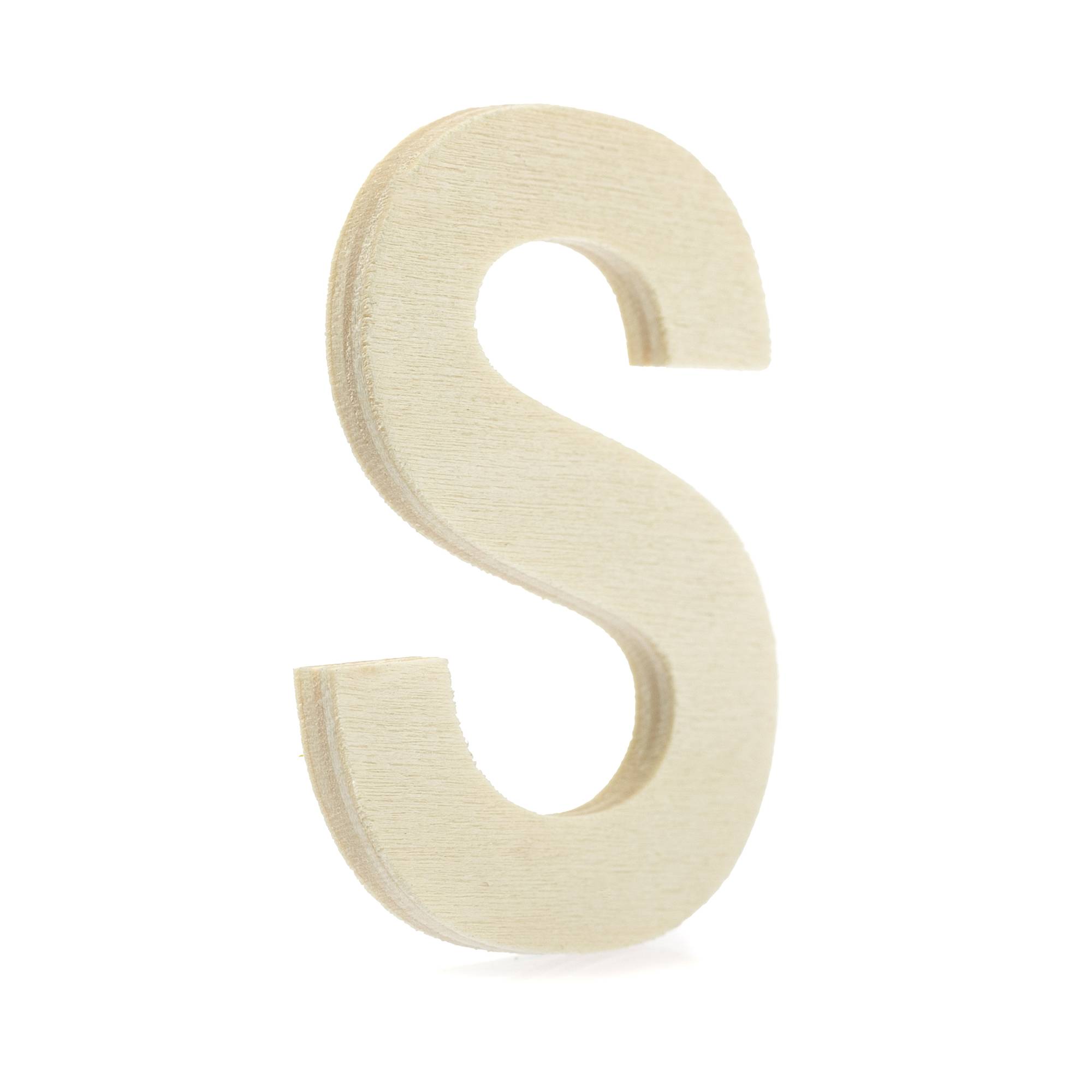 Small Wooden Letter S 6.5cm