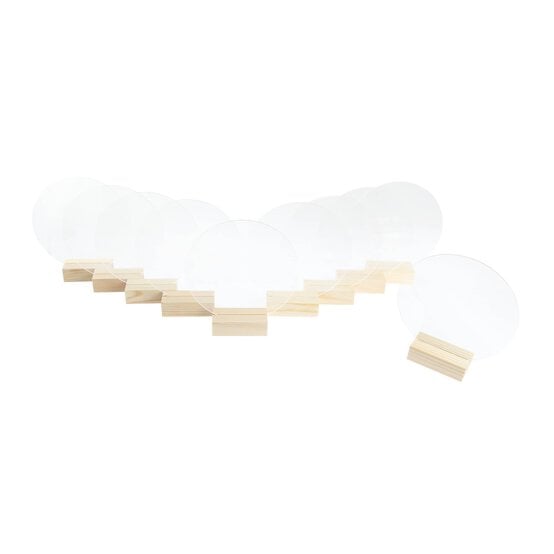 Clear Acrylic Round Table Signs 10 Pack